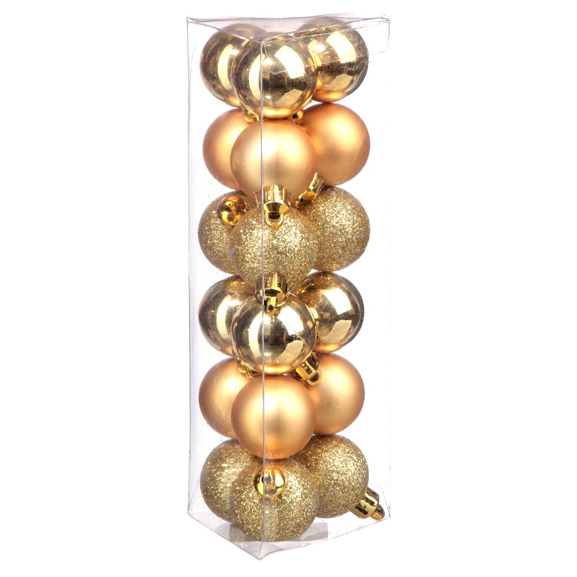 Set 18 Bolas Navide&ntilde;as Doradas
