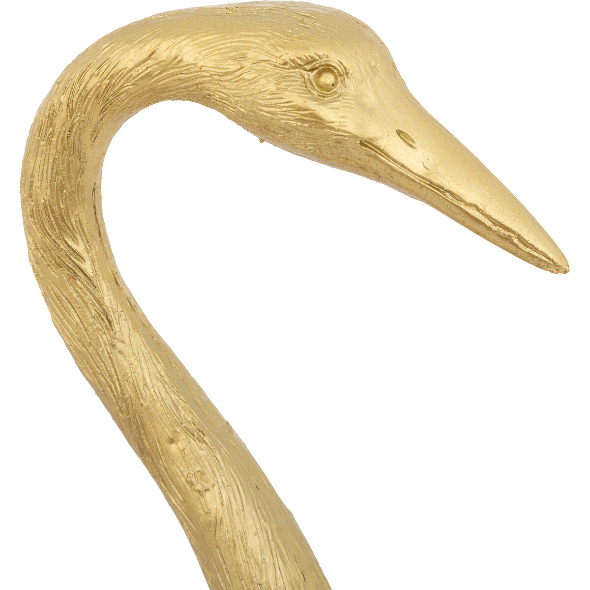 Figura Garza De Resina Dorada 41cm