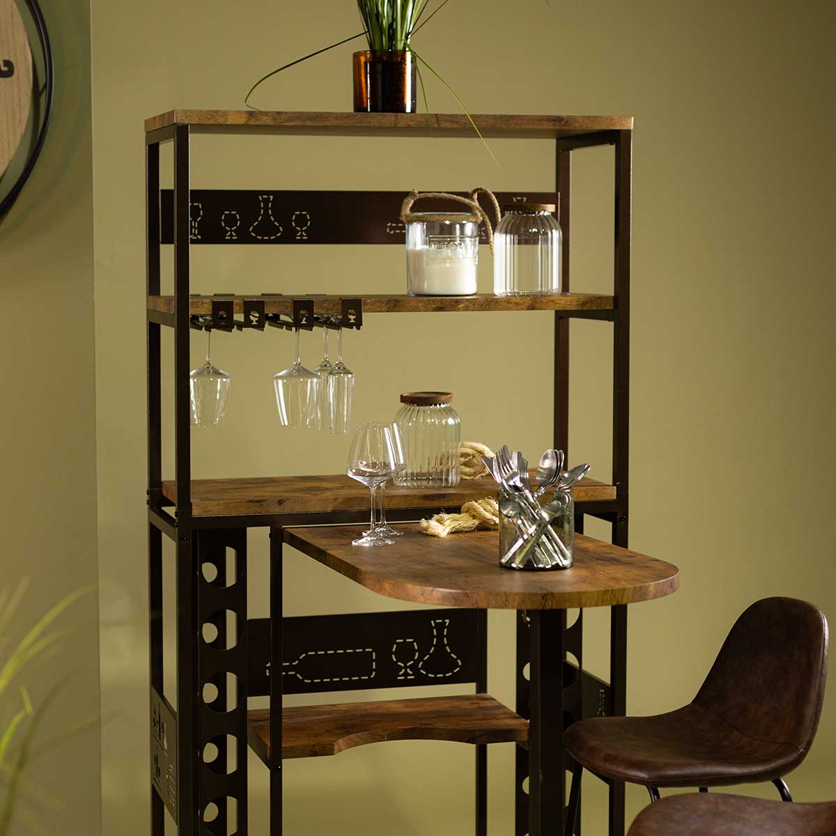 Mueble bar BOCCA con botellero y tapa removible