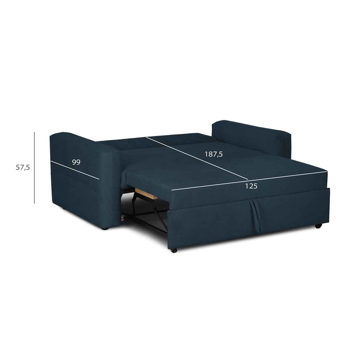 Sofá cama BAKU azul 3 plazas