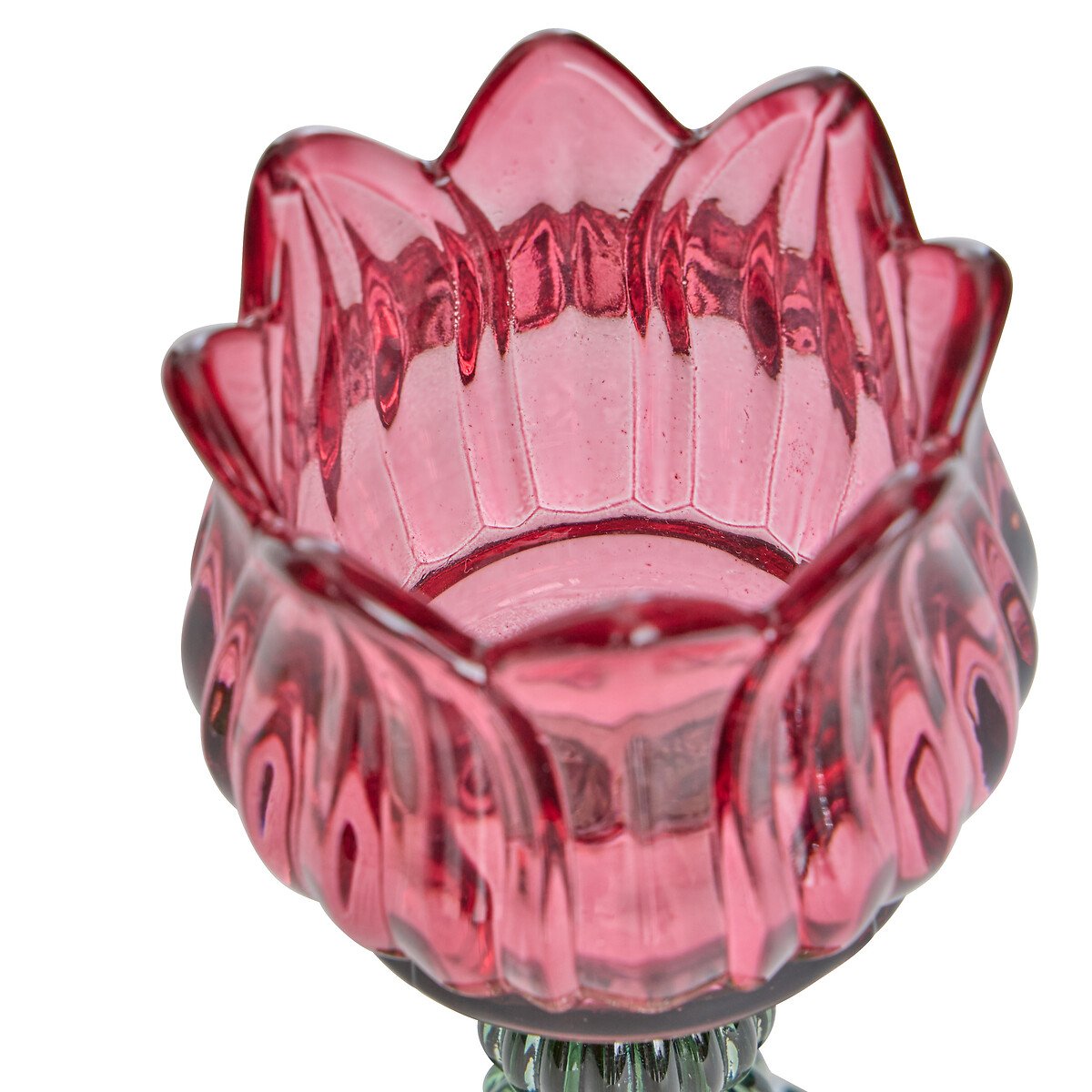 Candelabro FLEUR DE ROSE  de vidrio 17cm