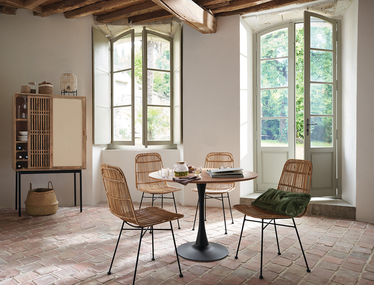 Mesa Cocina Redonda Metal/Mdf 102x74Cm