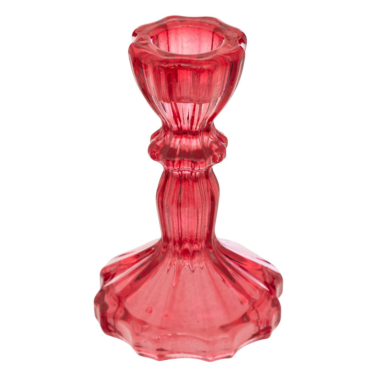 Candelabro rojo de vidrio 11cm
