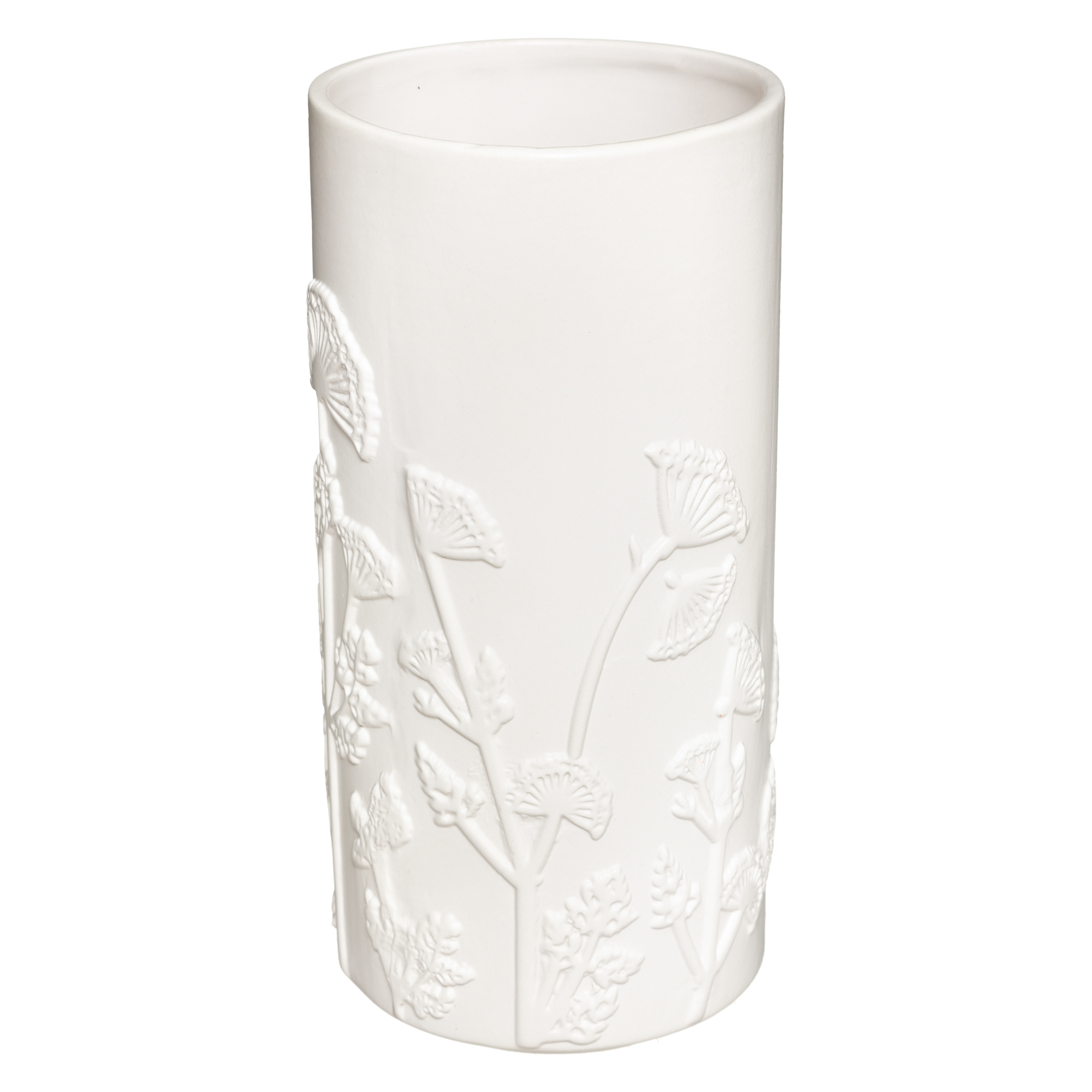 Jarra Mind Branca Com Flores 3D 25cm