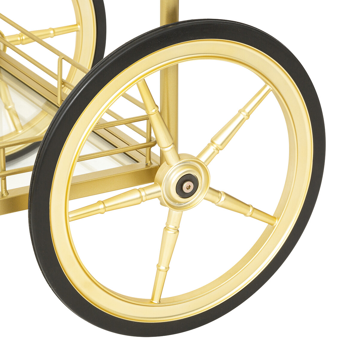 Carrinho De Apoio Dourado Em Metal Dolce Riviera