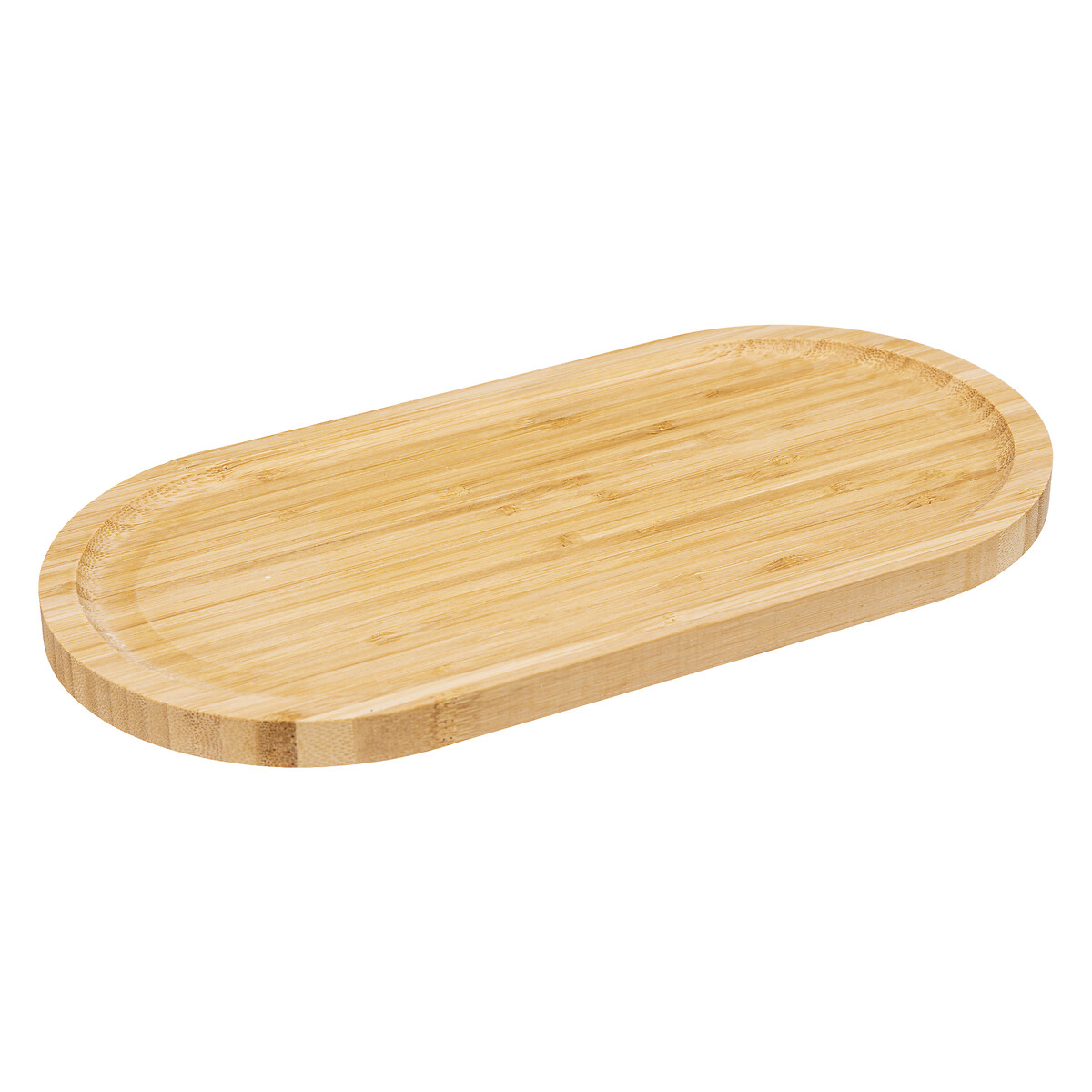 Prato Raso Oval Em Bambu 15x30cm