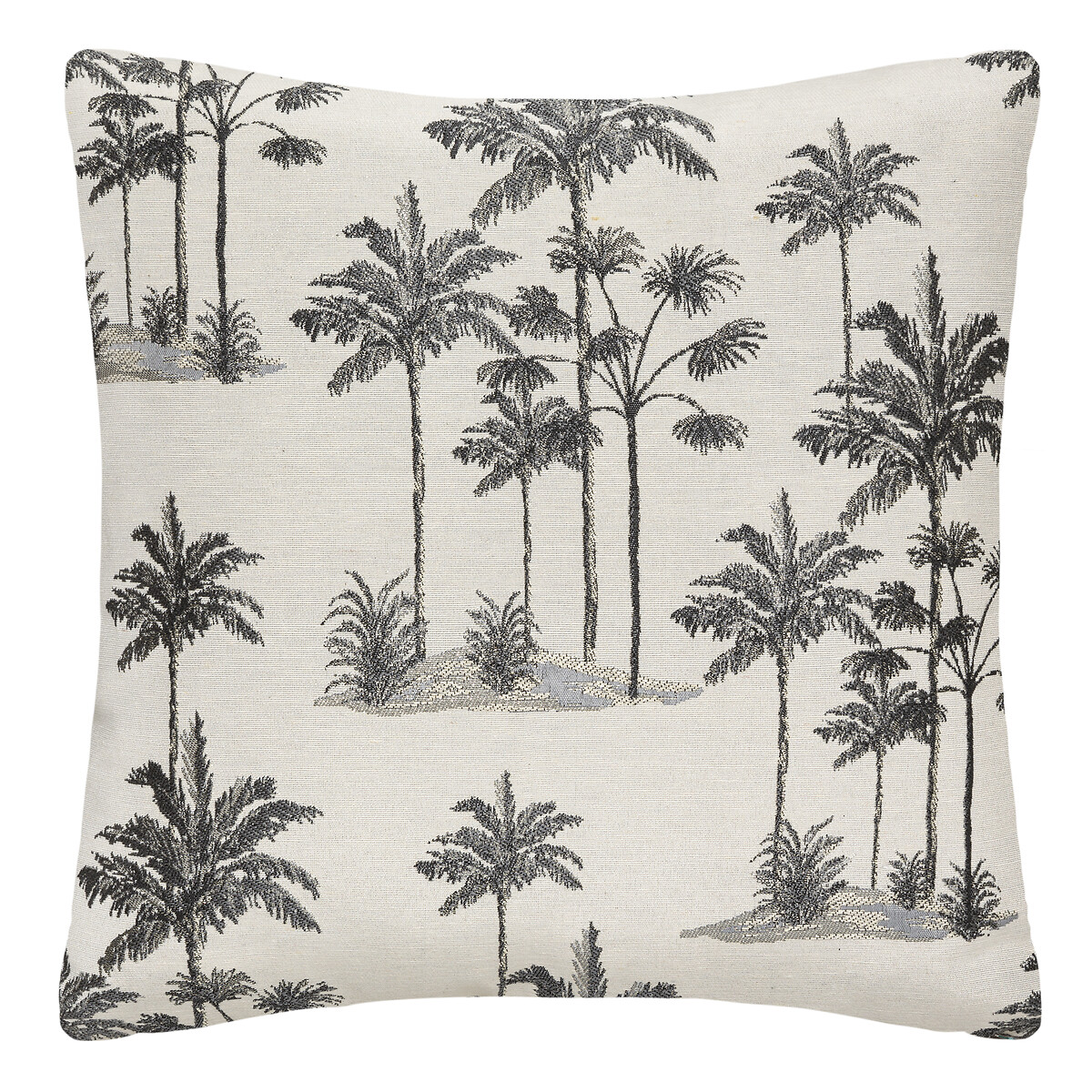 Funda De Coj&iacute;n Palma Lurex Crudo Y Negro 40x40cm