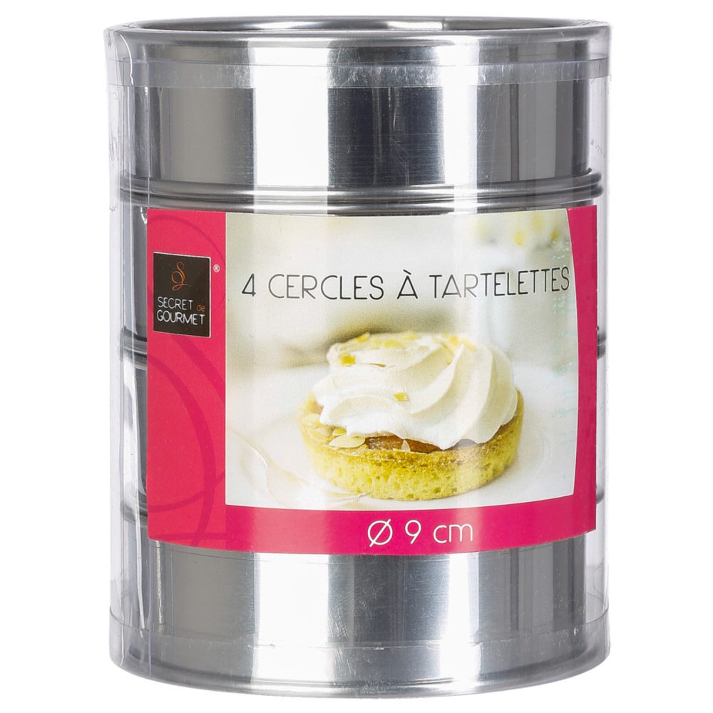 Juego 4 Moldes Inoxidables Para Tartas