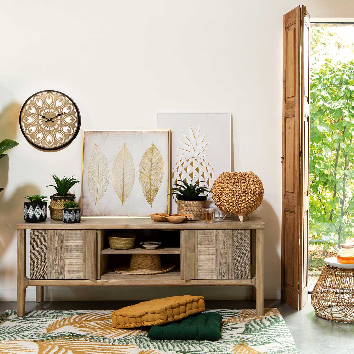 Cuadro Decorativo Hojas 58x58Cm