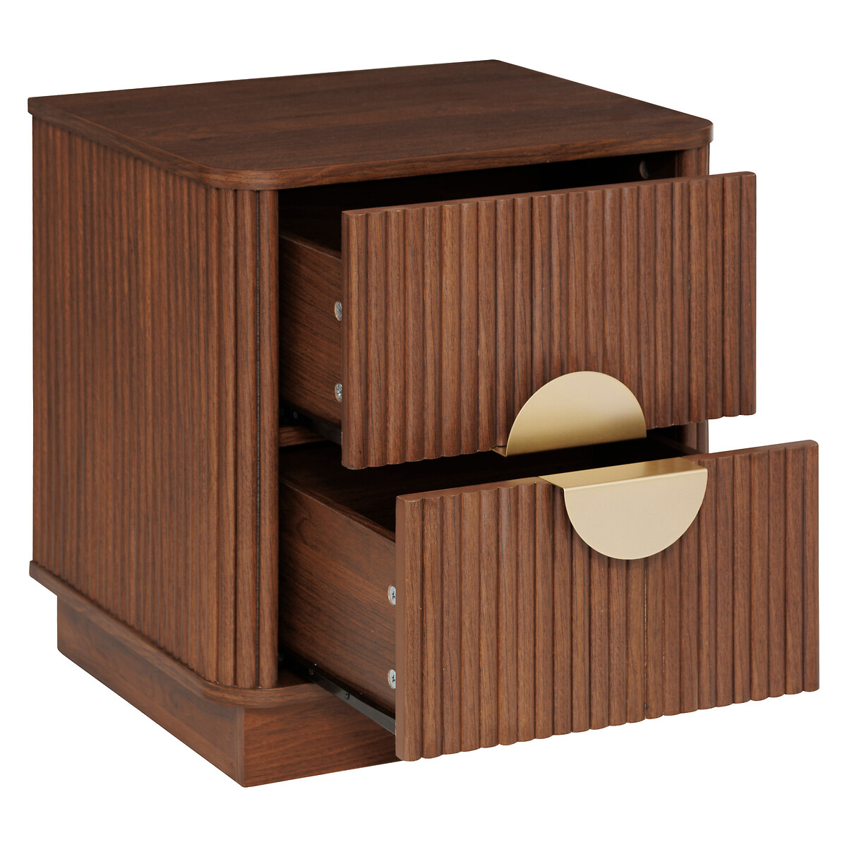 Mesita de noche WANY con 2 cajones marrón