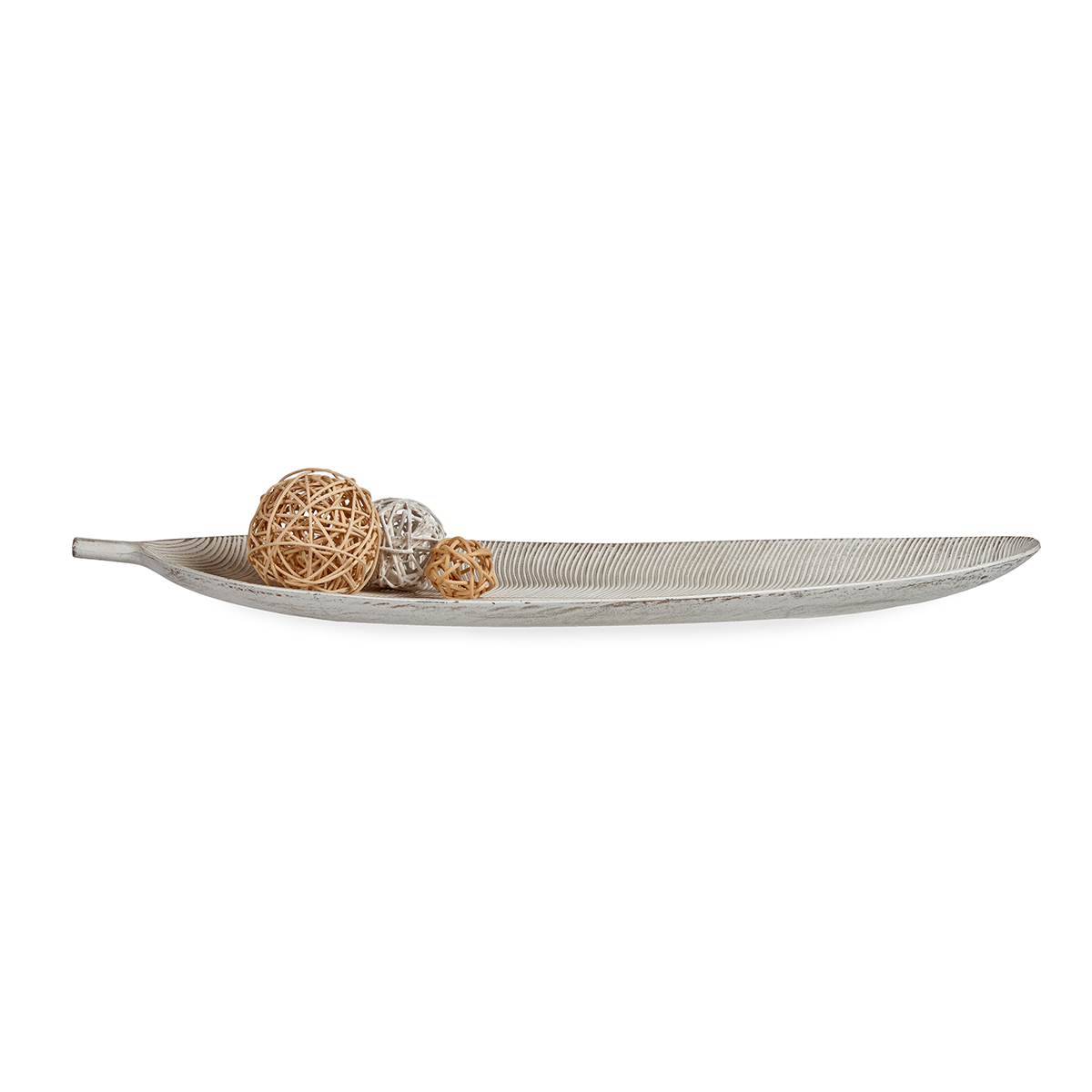 Centro De Mesa Hoja De Madera 59x21Cm