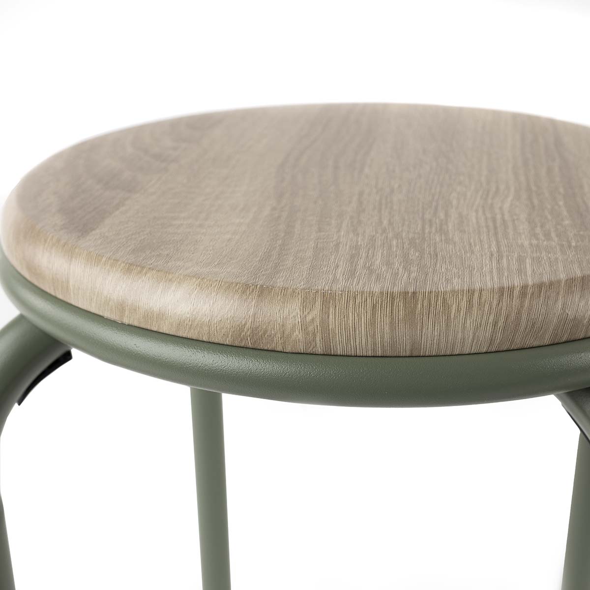 Taburete NOMAD con estructura verde