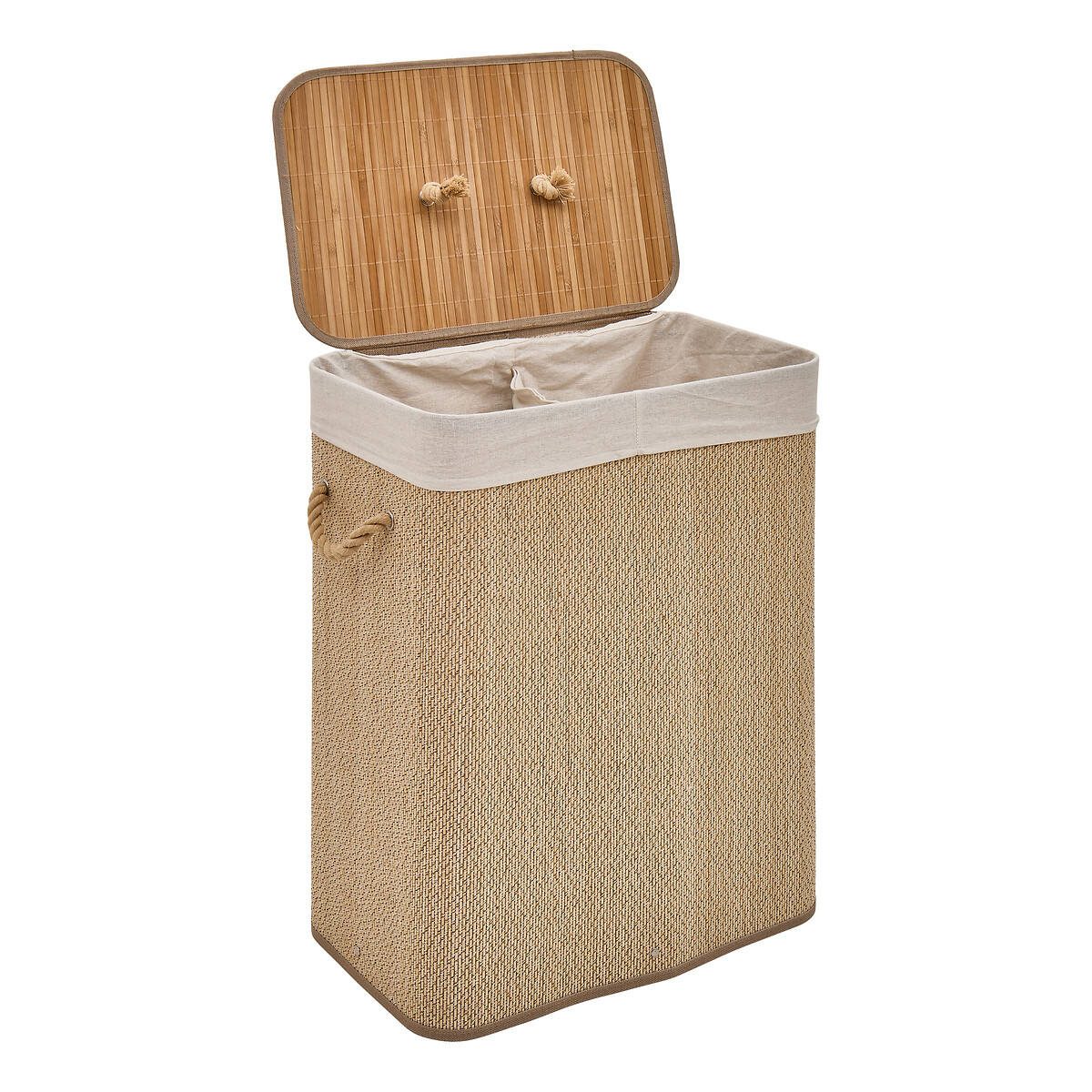 Cesto ropa wc STEMPY marr&oacute;n 100L