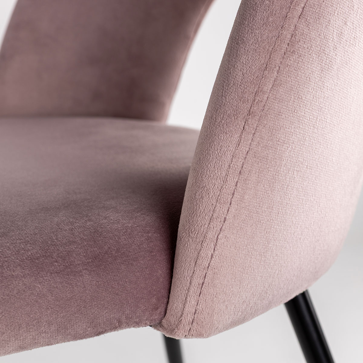 Silla RAVEN de terciopelo rosa