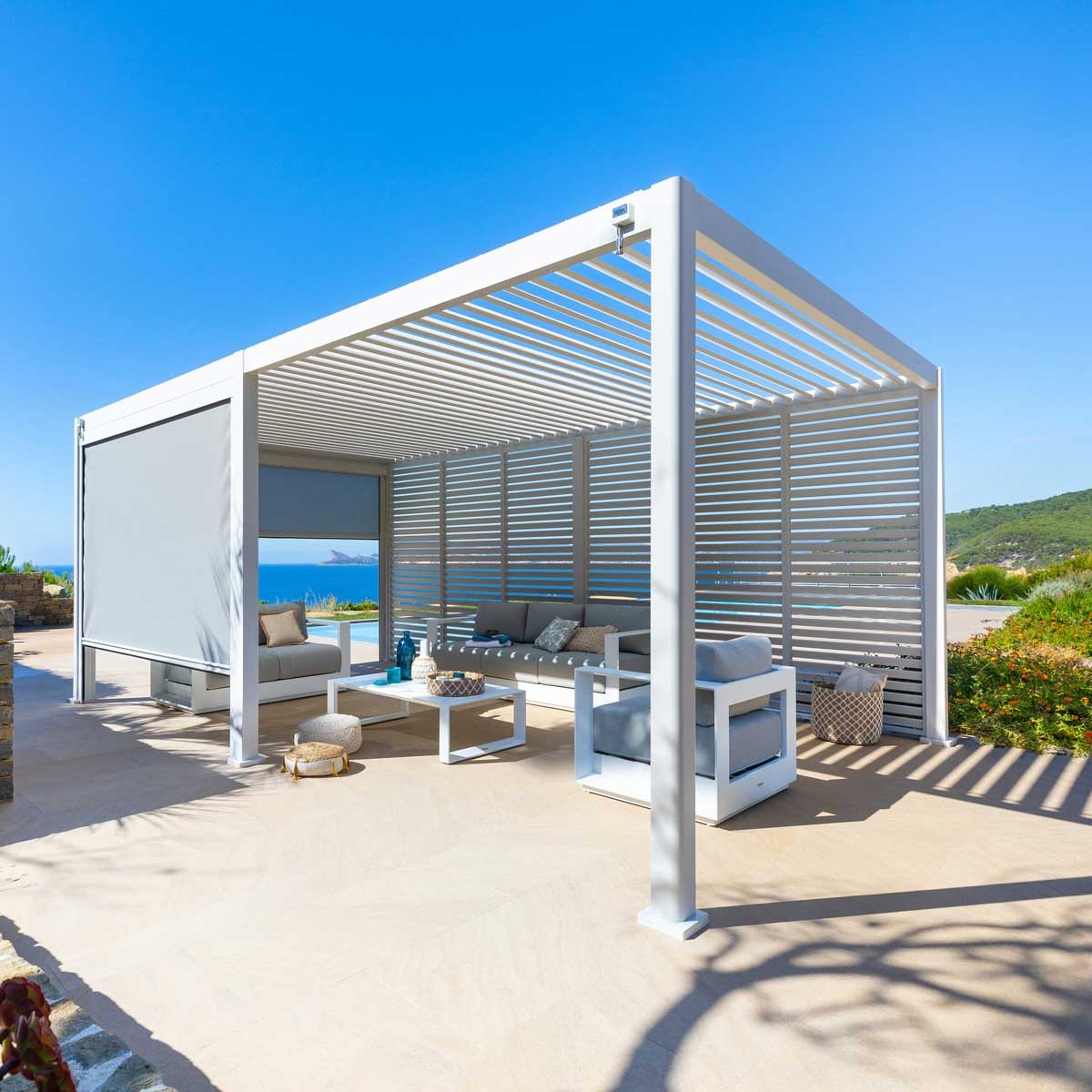 Persiana para pérgola ÉVORA blanca 3.6x6