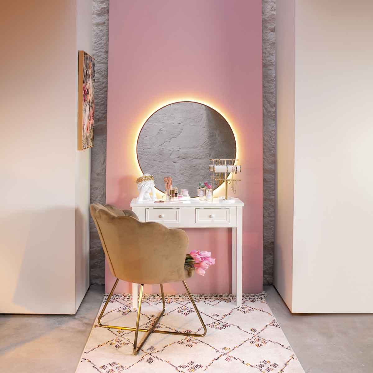 Butaca BLOOM de terciopelo beige 