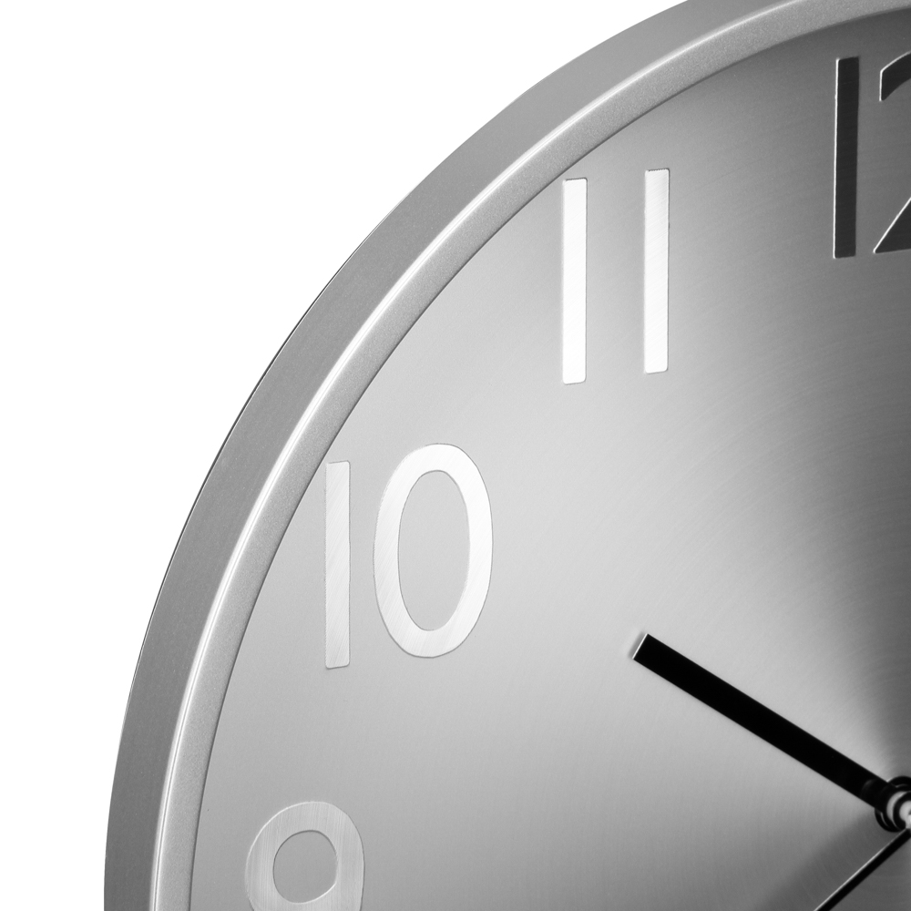 Reloj de pared plástico efecto metalizado