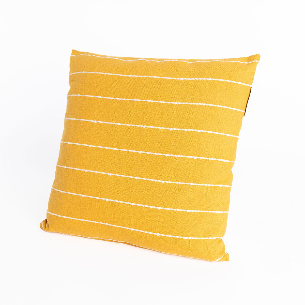 Coj&iacute;n LINECHIC amarillo de algod&oacute;n 45x45cm