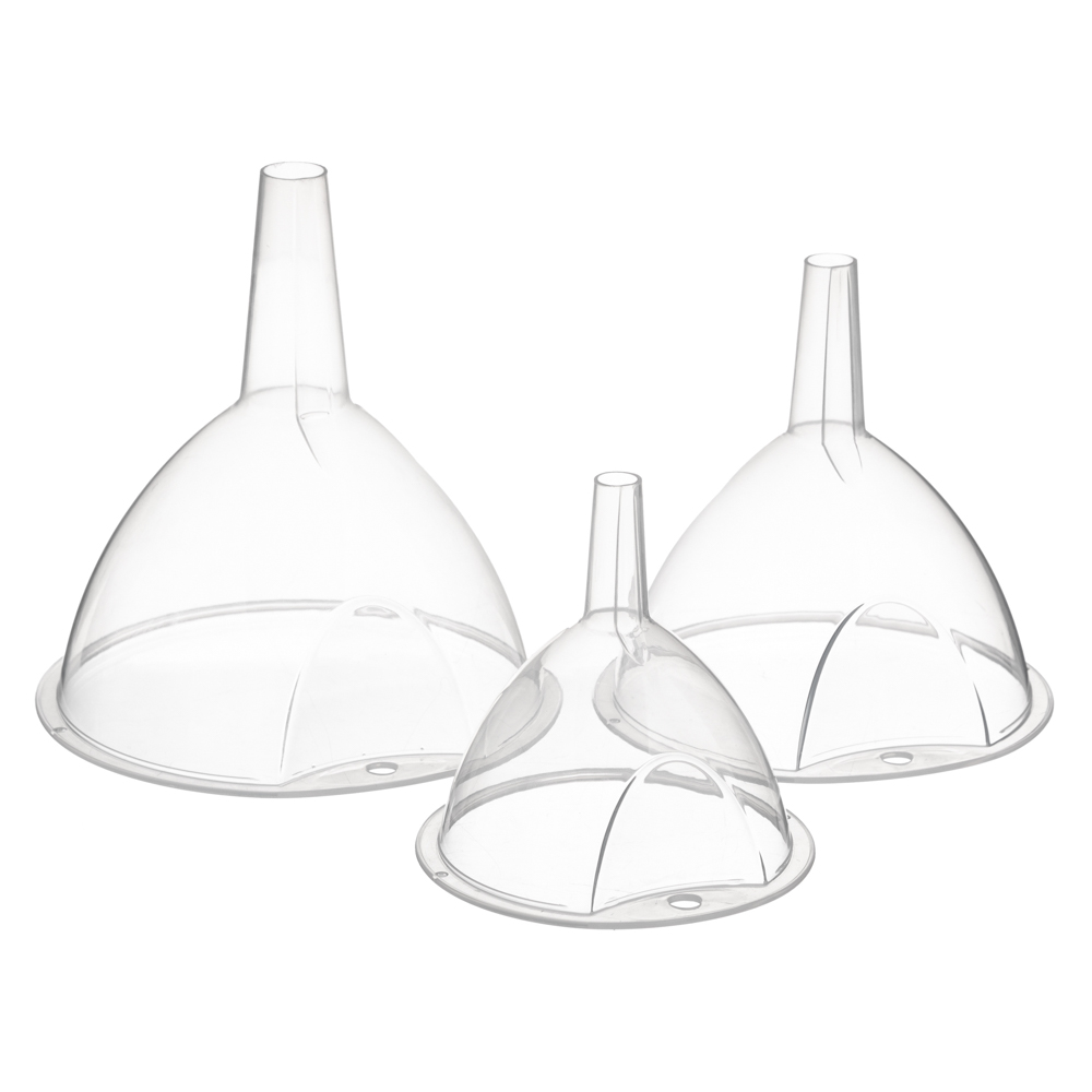 Set 3 Embudos De Pl&aacute;stico Transparente