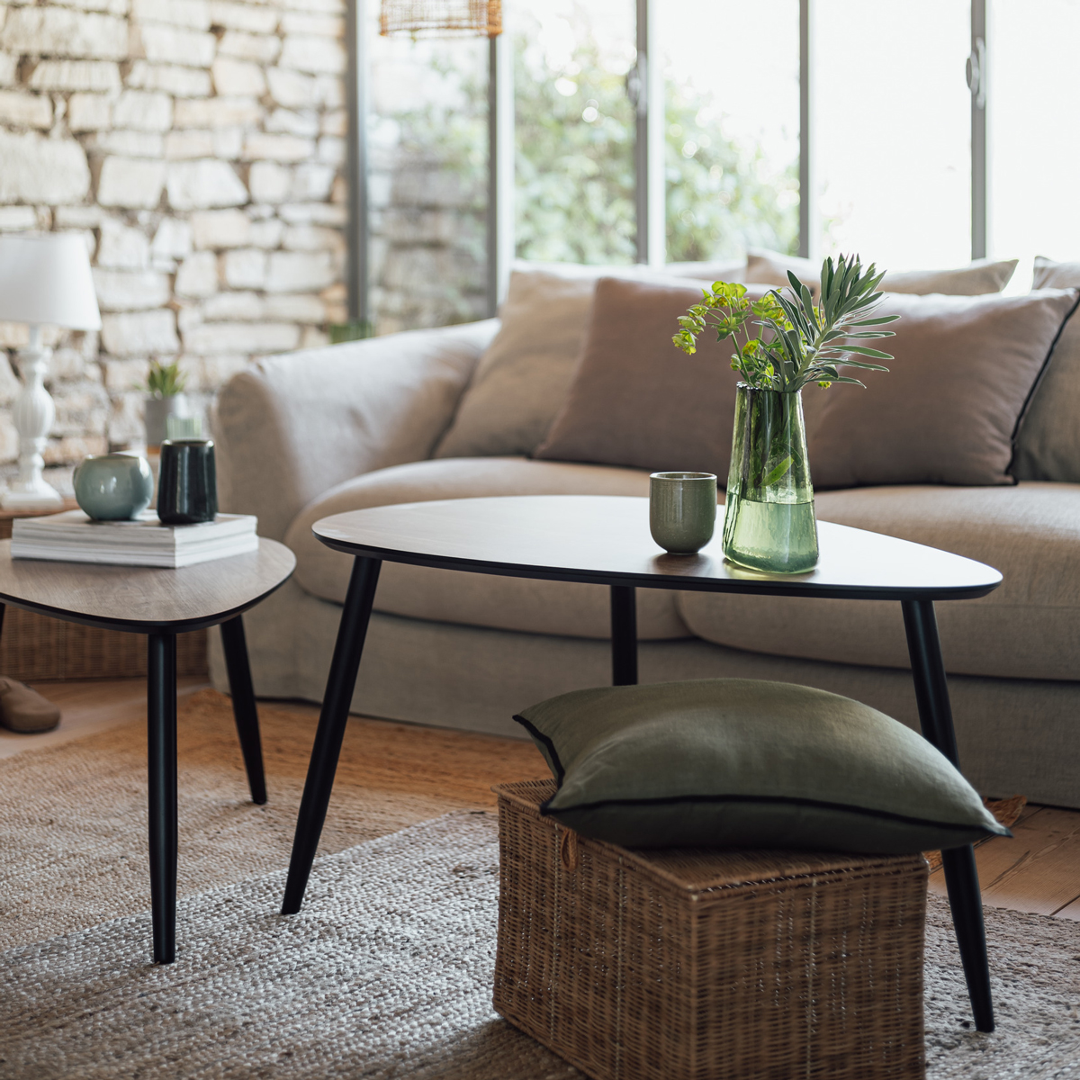 Maleta ORIGINES beige de rafia 46x76cm