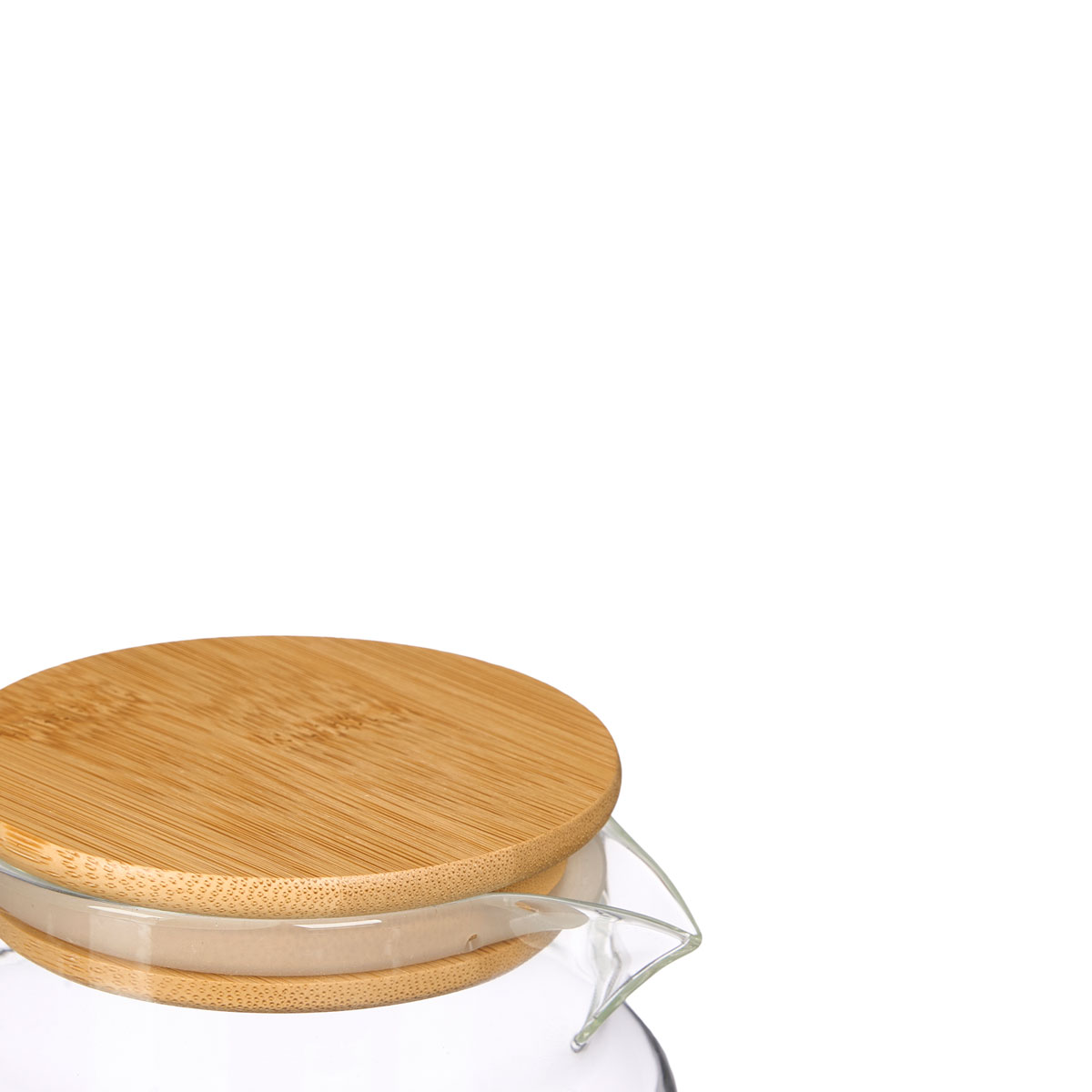 Jarra redonda con tapa bamb&uacute; 1.2L