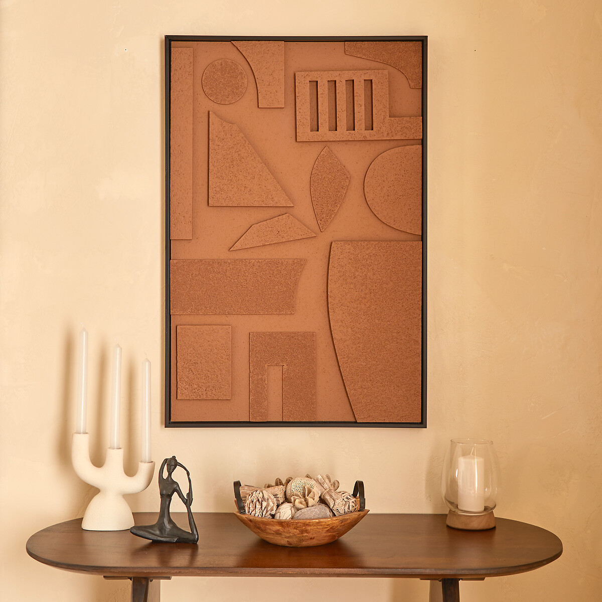 Cuadro decorativo 3D JILANI marr&oacute;n 90x60cm
