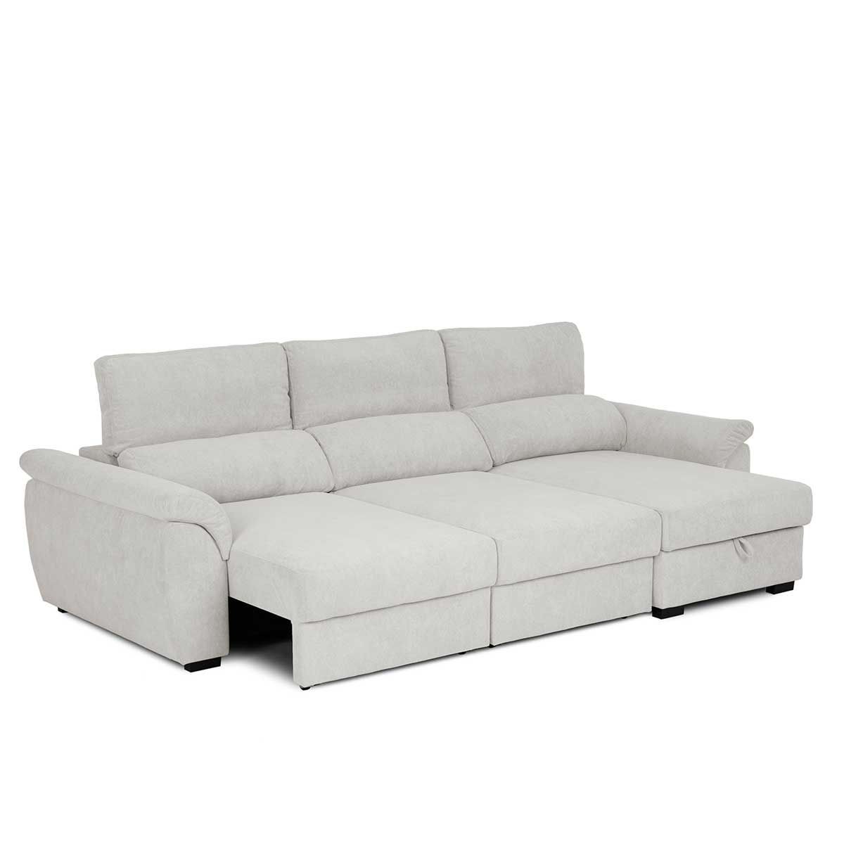 Sofá cama BREMAN gris c/arcón y chaise longue