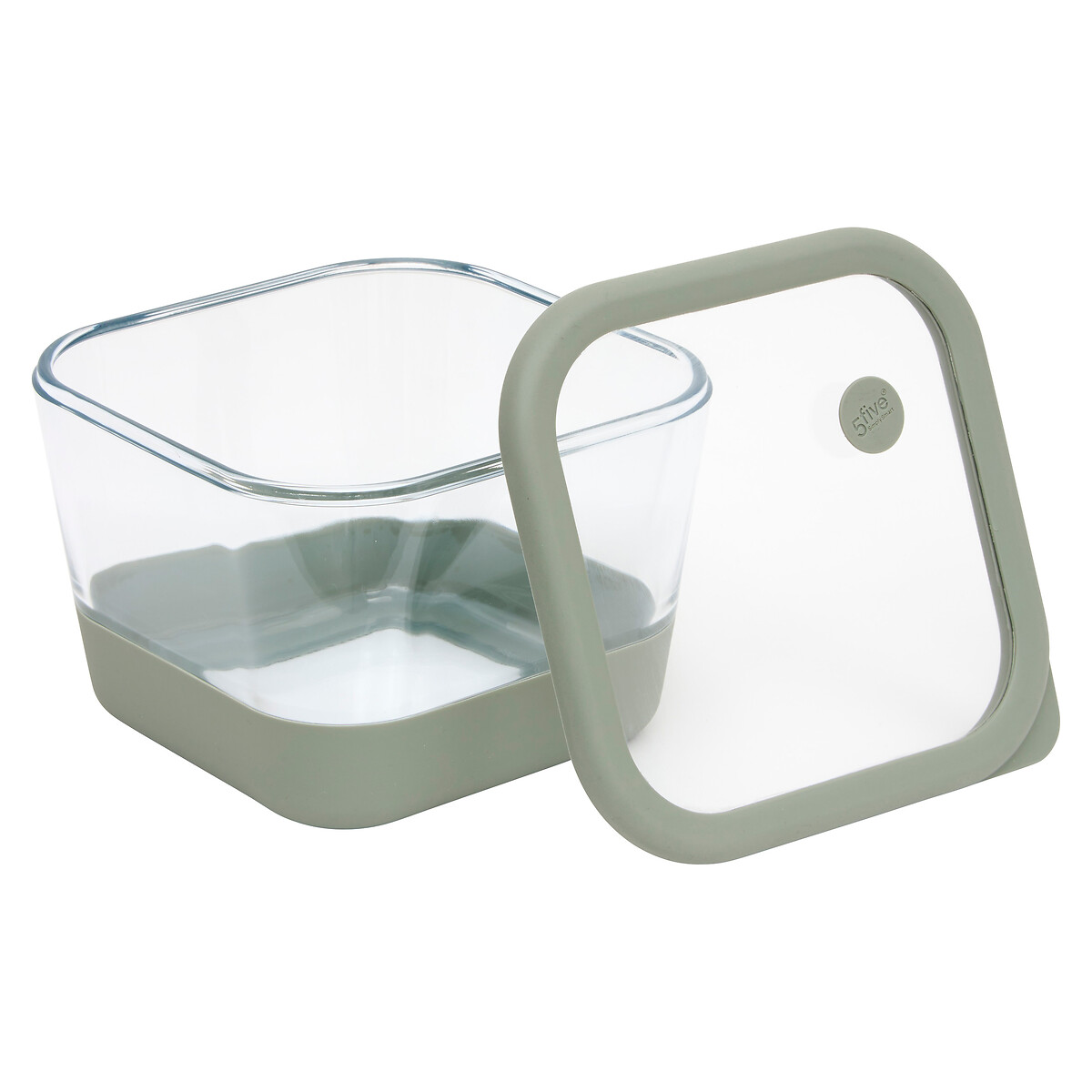 Caja cuadrada SILIGLASS gris 2L