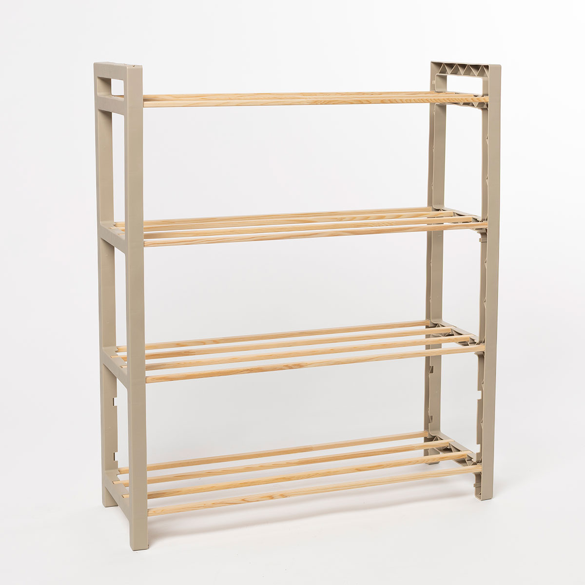 Zapatero con 4 niveles beige de madera