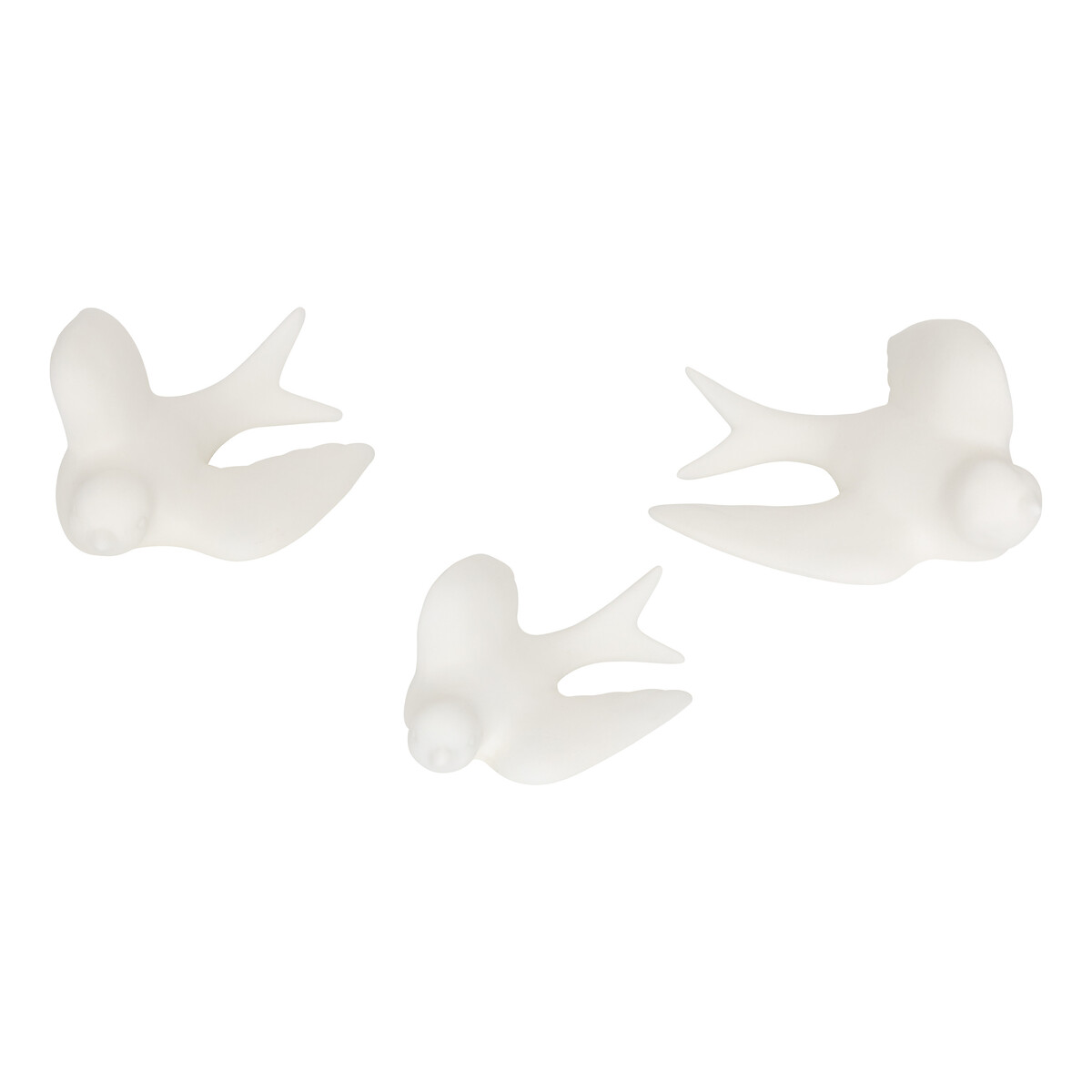 Figura decorativa 3 p&aacute;jaros blancos 15,5cm
