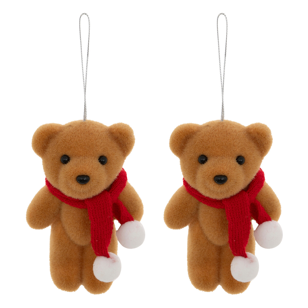Set de 2 Adorno navide&ntilde;os de oso con bufanda 12cm 