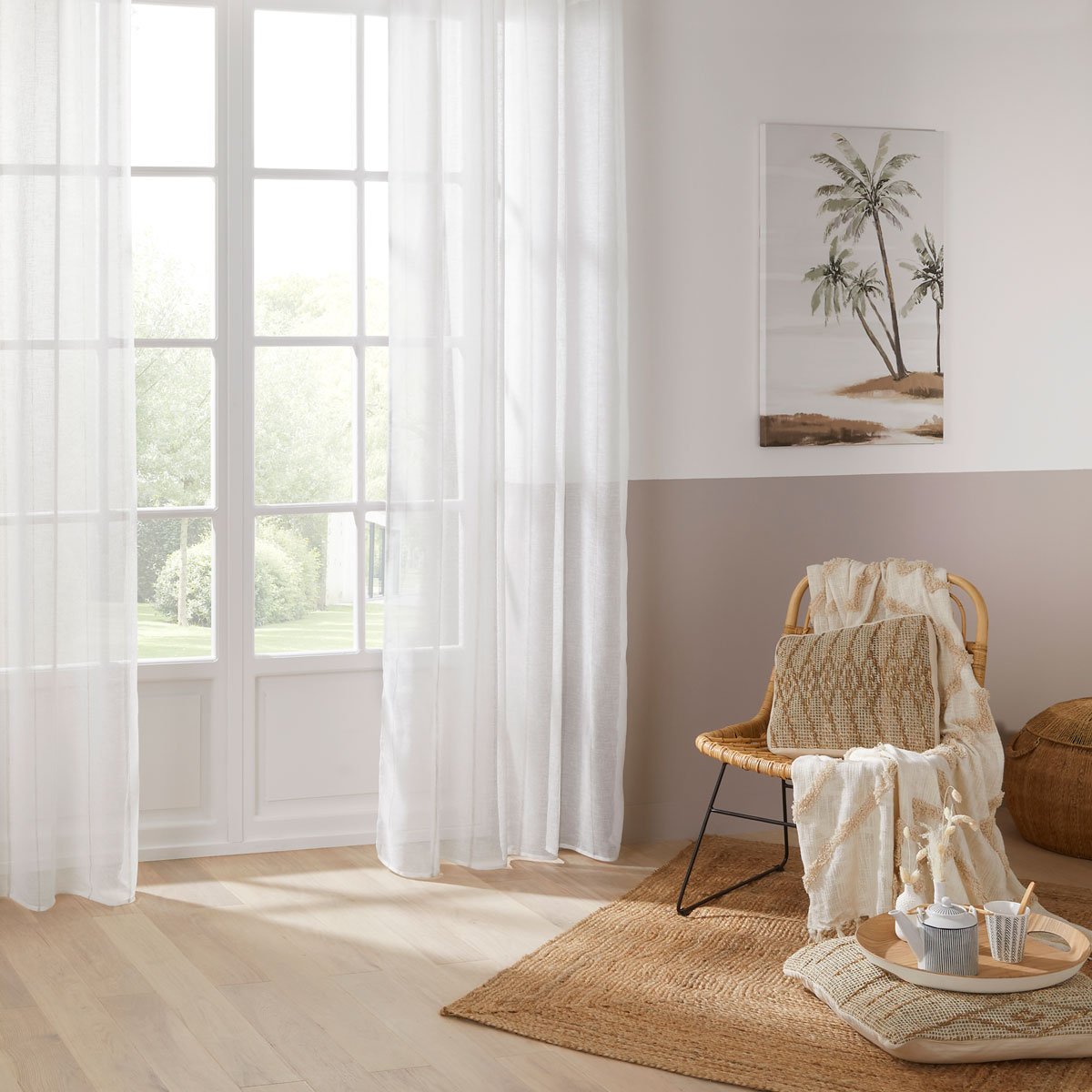 Cortina Nata Blanca A Rayas 140x240Cm