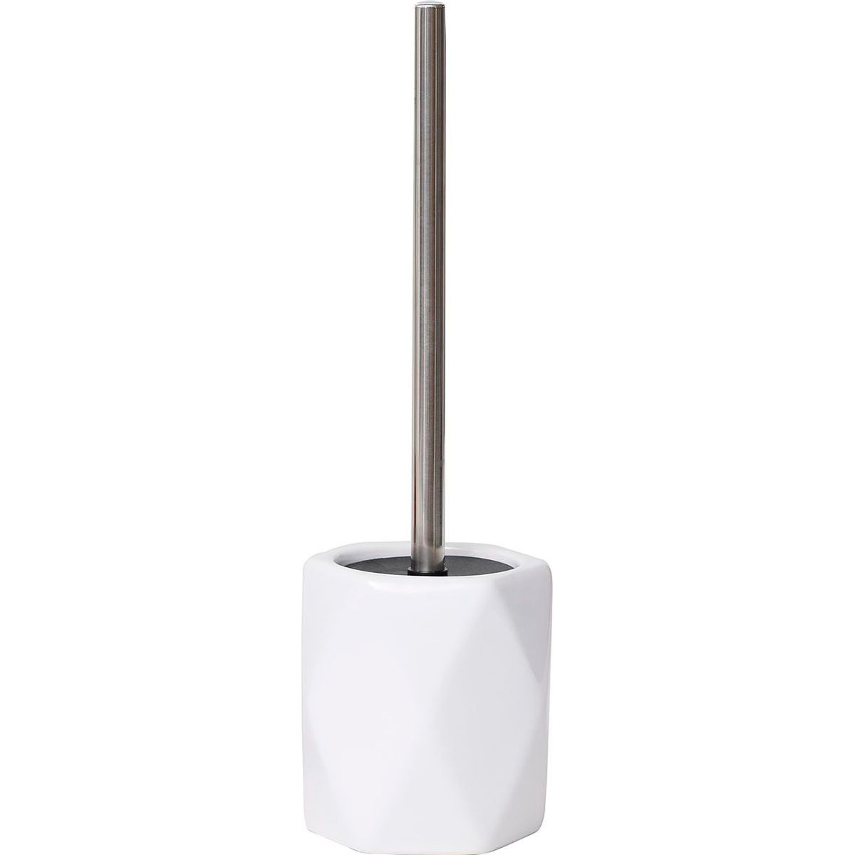 Escobilla De Ba&ntilde;o De Metal Blanca