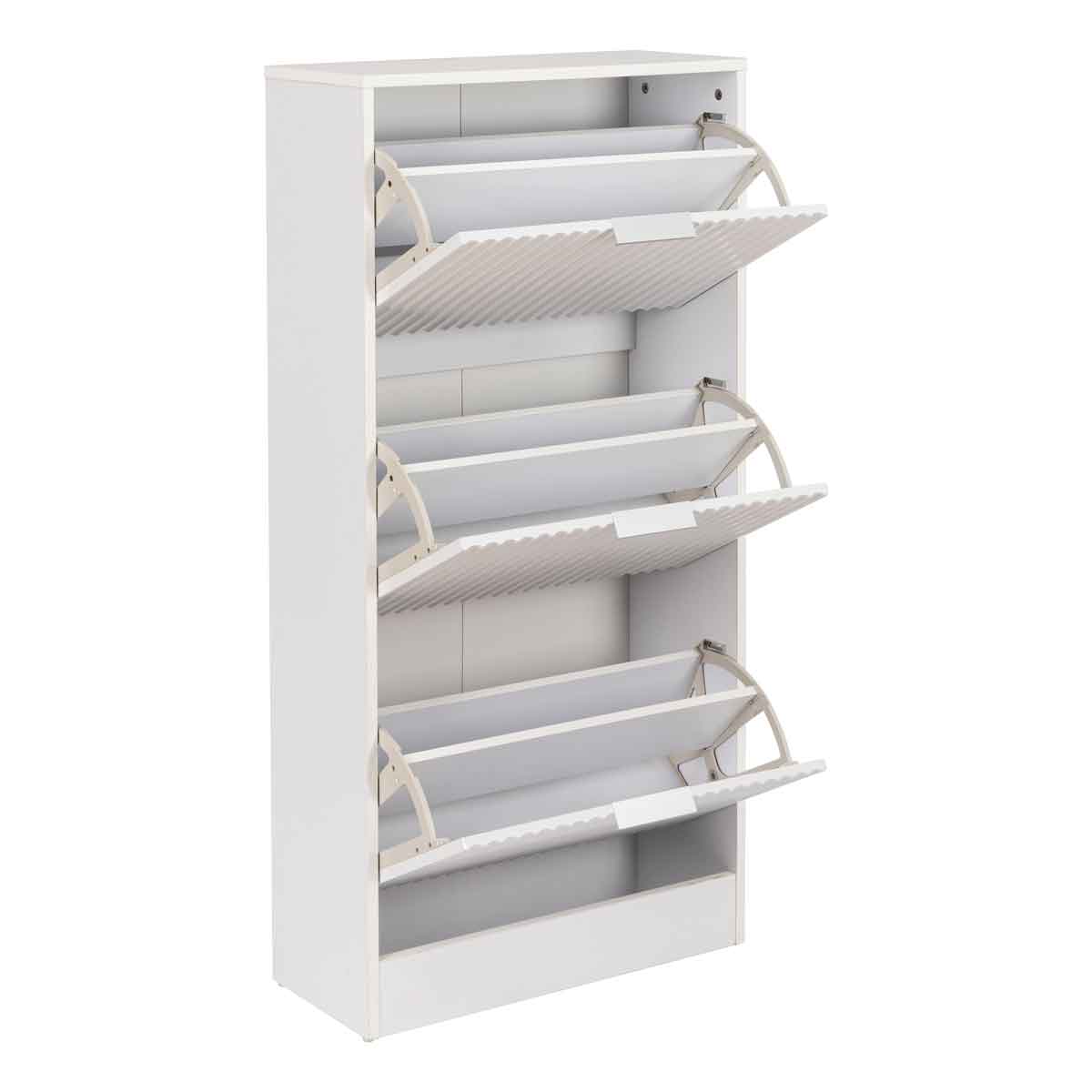 Zapatera Con 3 Cajones Blanca 120x24x60cm