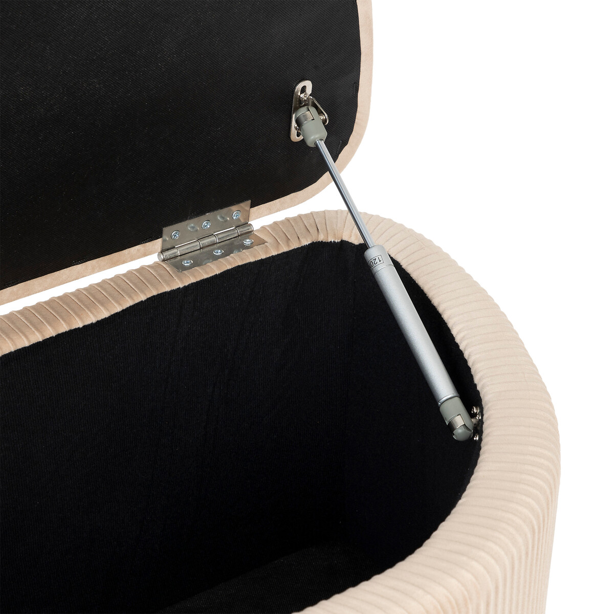 Taburete Beige Solaro Con Cofre De Almacenaje