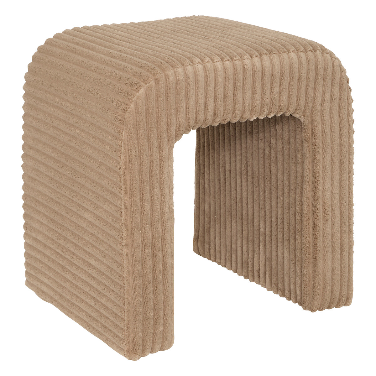 Puf SEVI beige de terciopelo