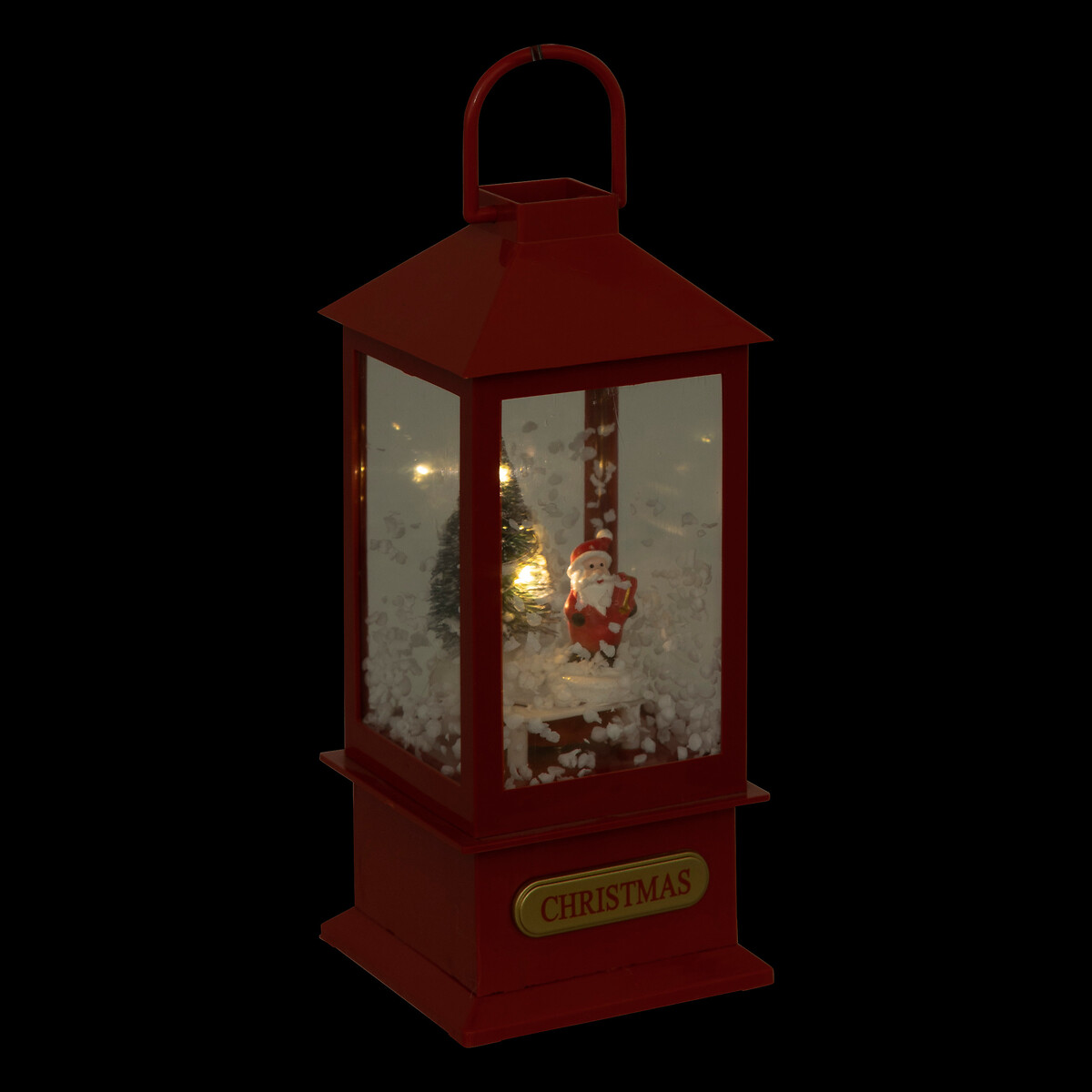 Linterna con nieve y led 19.5cm 