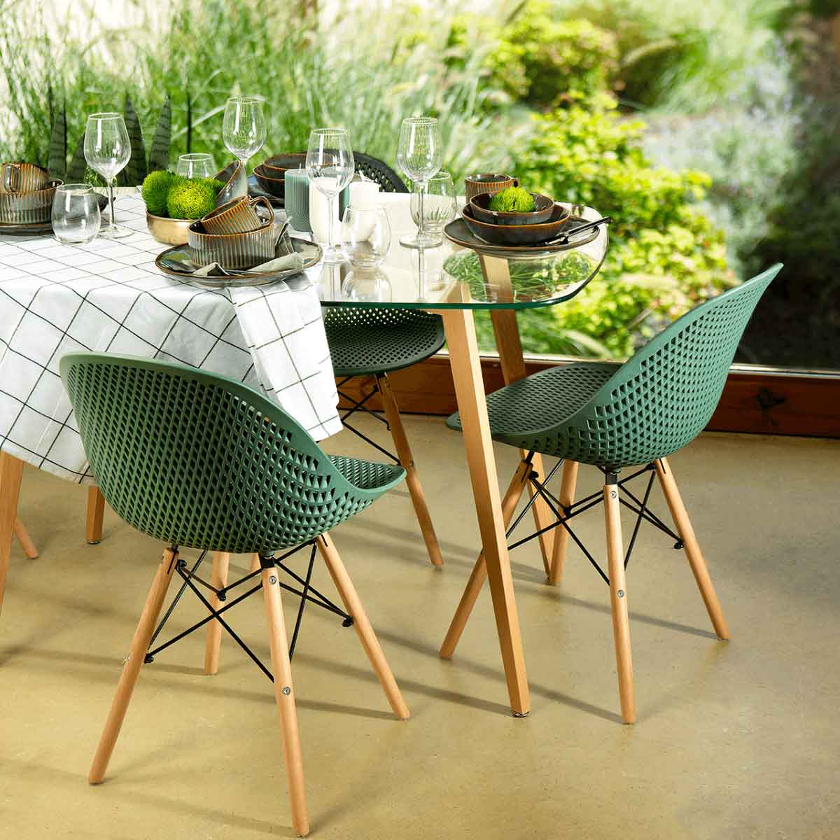 Mesa De Cocina Gally Con Tapa De Vidrio
