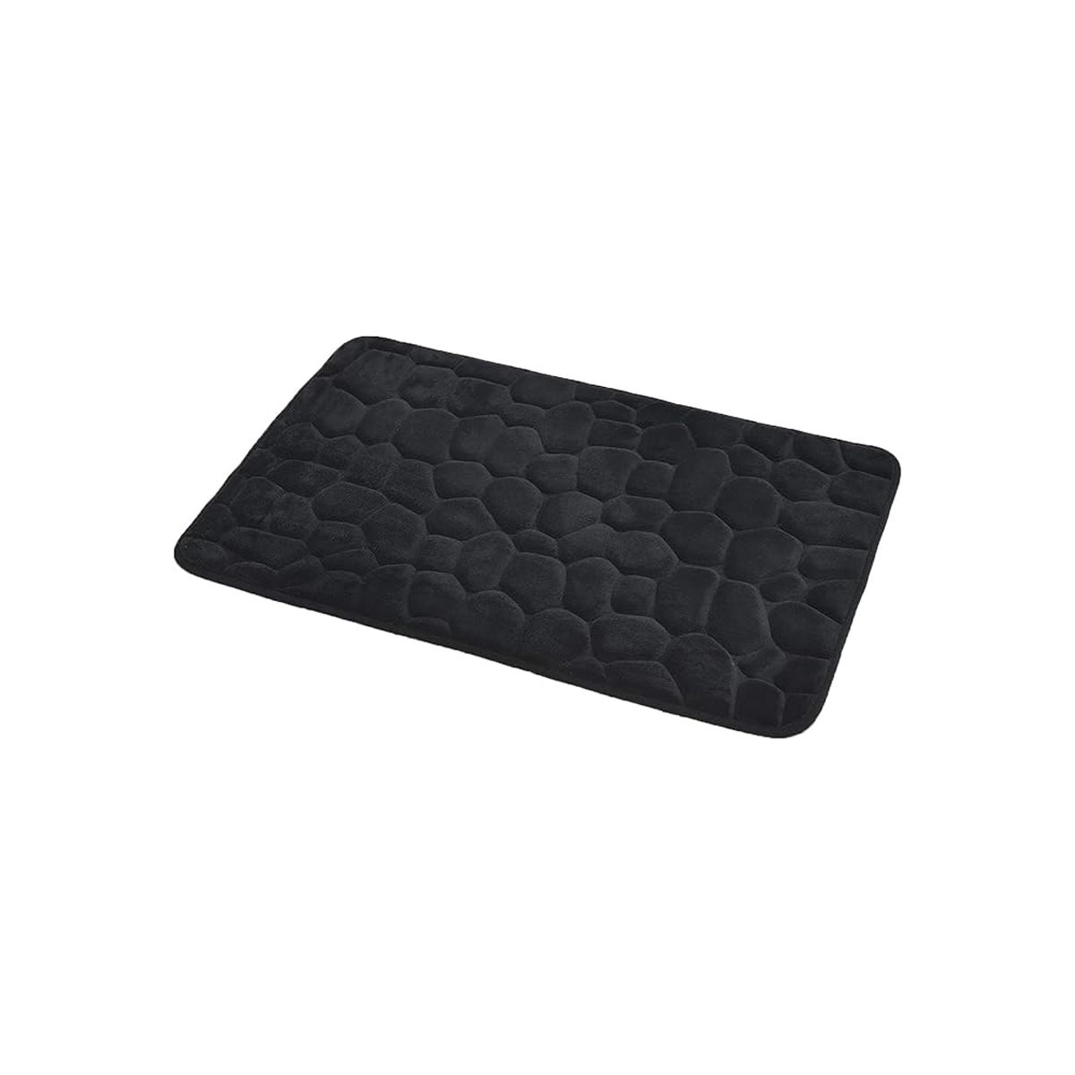 Alfombra de ba&ntilde;o microfibra MEMOIRE negra 50x80cm