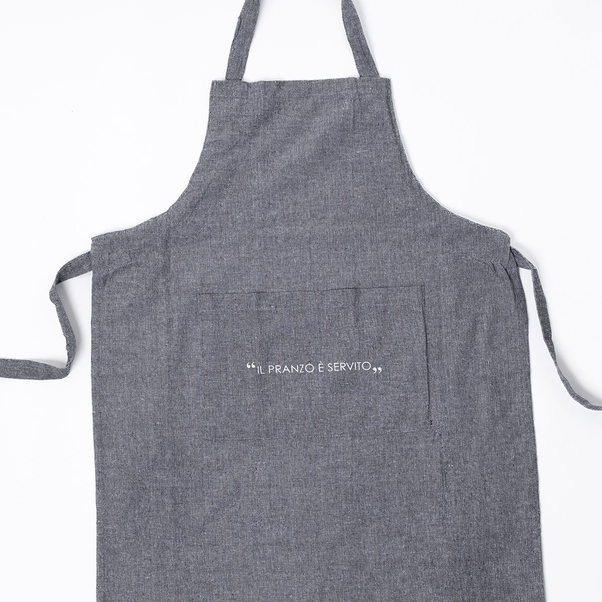 Delantal de cocina con frase gris oscuro 60x80cm