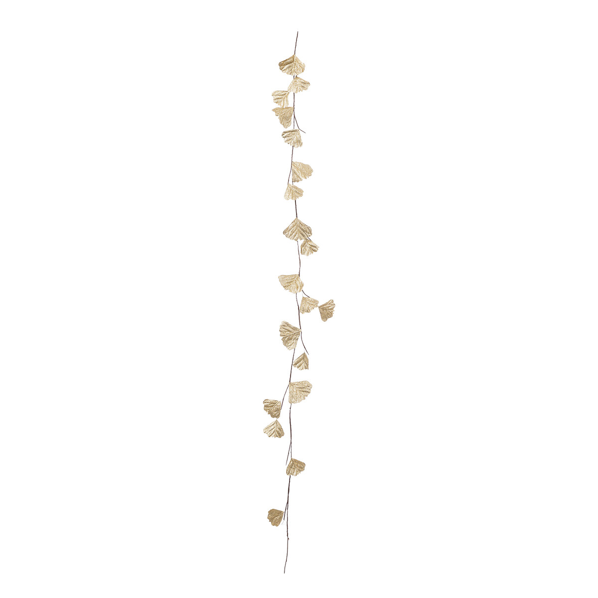 Grinalda Decorativa Folhas Champagne Ginko 180cm