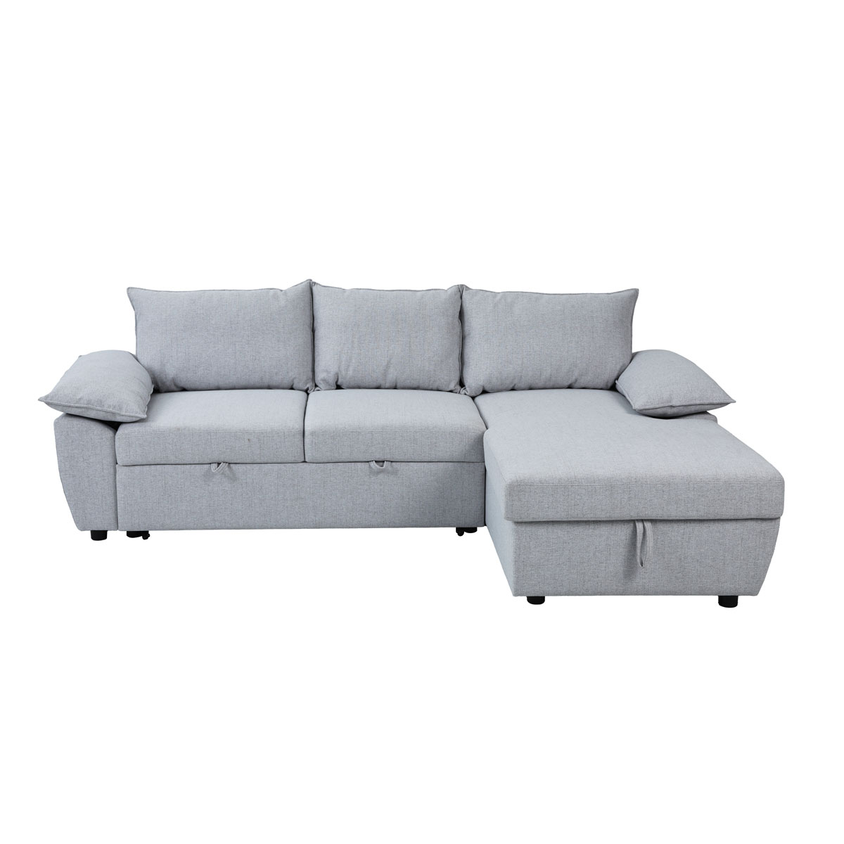 Sof&aacute; cama con chaise longue COLMAR gris