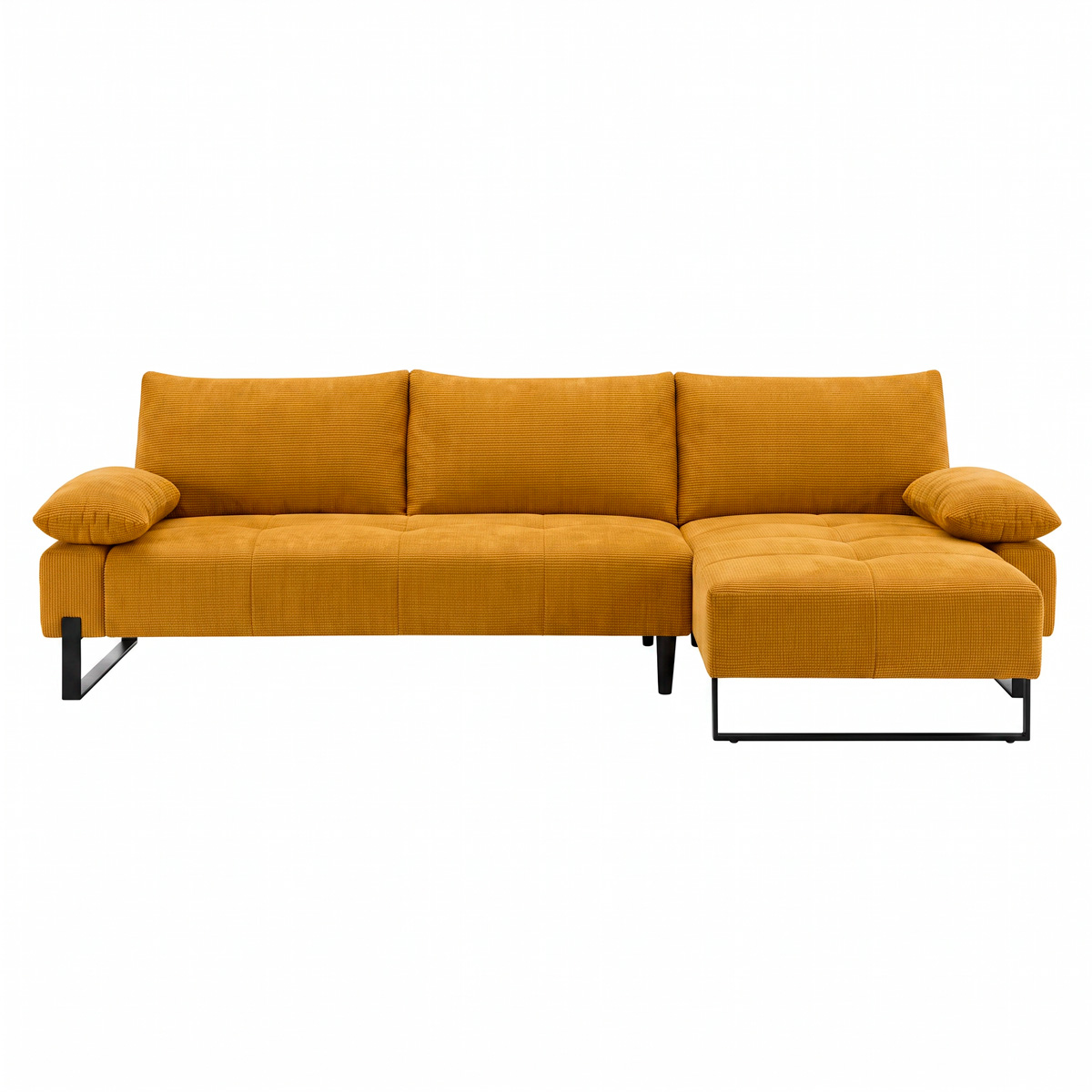 Sof&aacute; cama TOULOUSE con chaise longue ocre