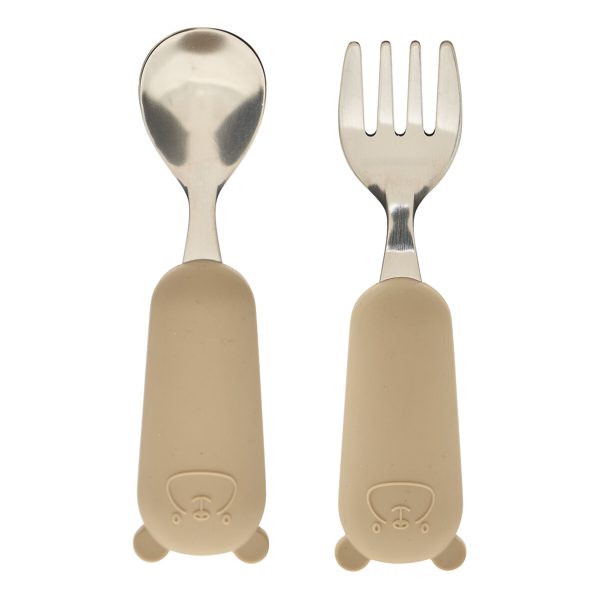 Set de cuchara y tenedor YUM beige