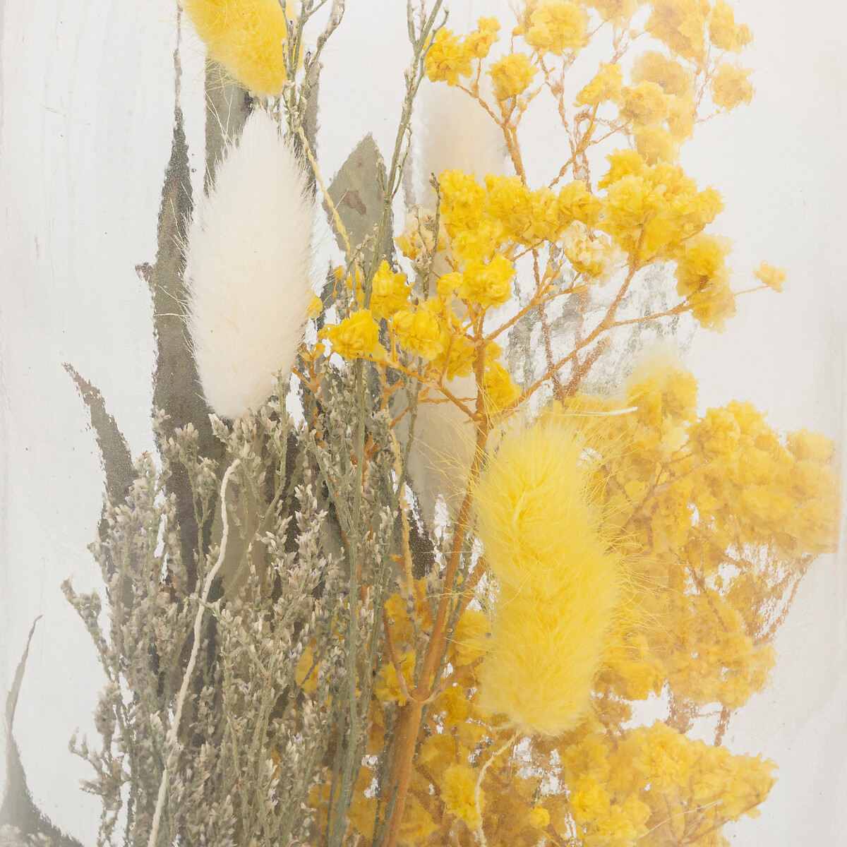 Jarr&oacute;n de vidrio con flores Amarillas 45cm