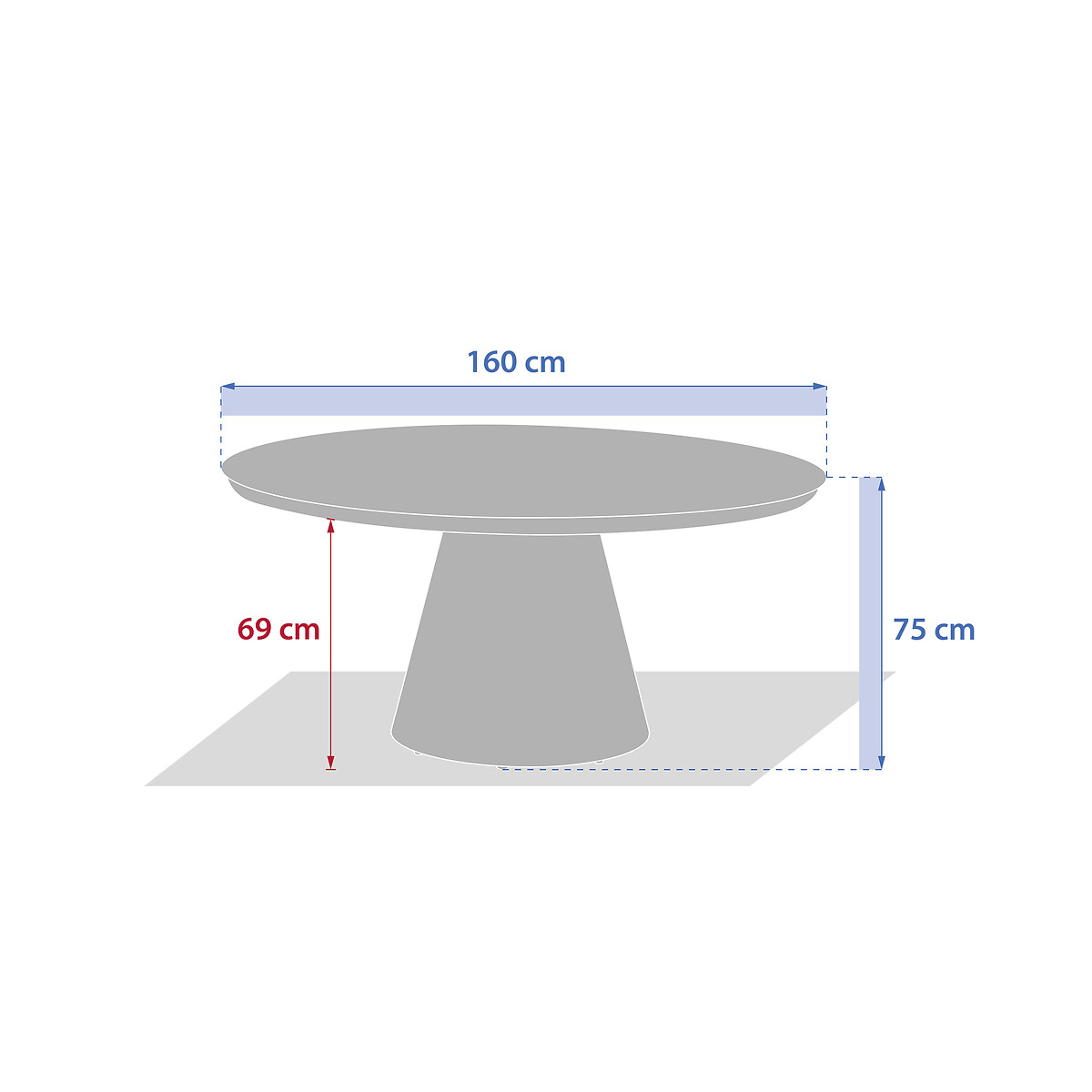 Mesa de exterior redonda YCONIA de aluminio