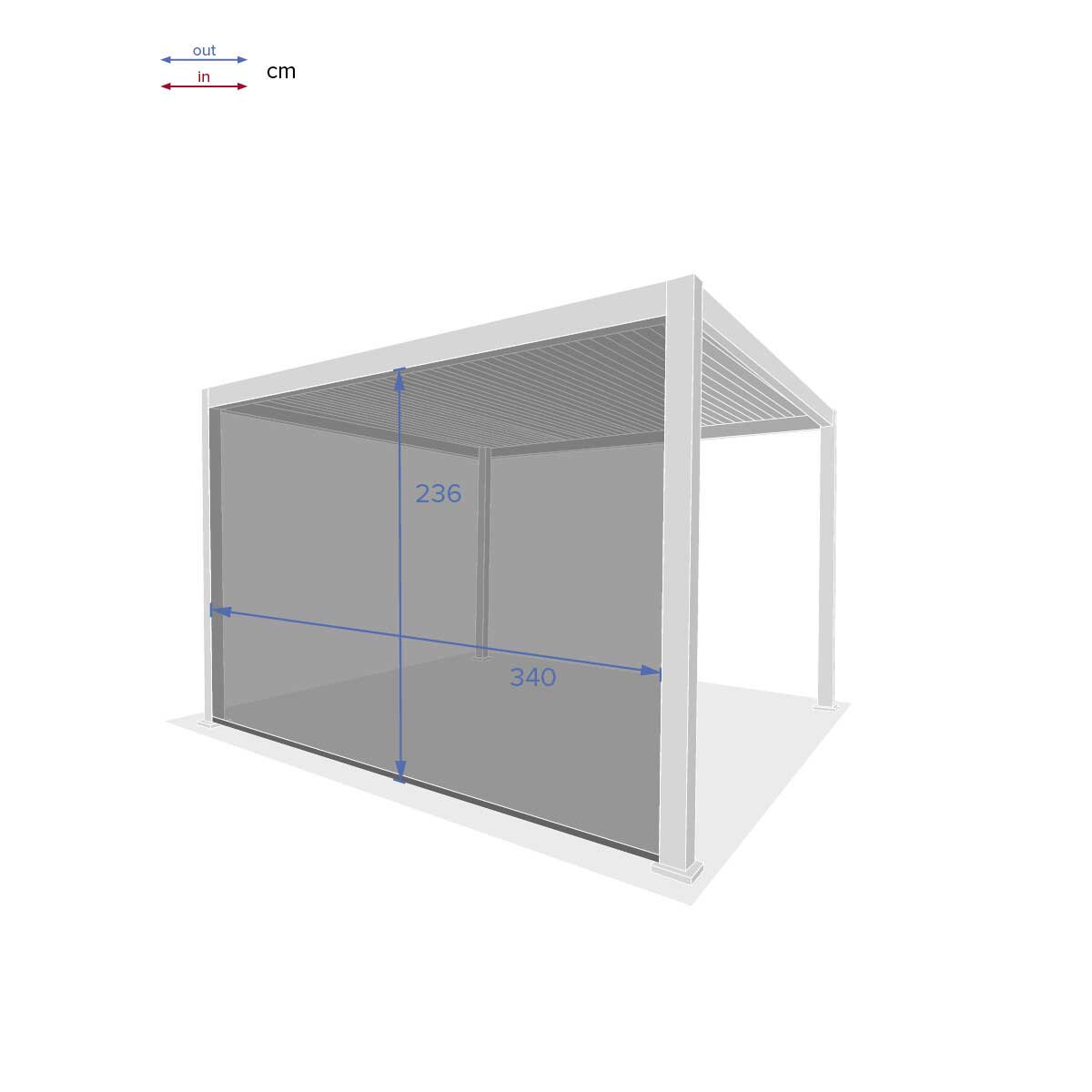 Persiana pérgola ÉVORA gris grafito 3.6x6m