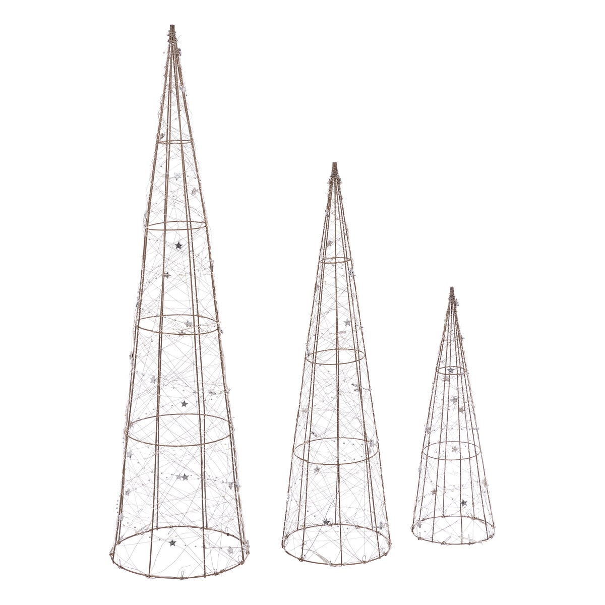 Cone Decorativo Com LEDs Branco Quente 60cm