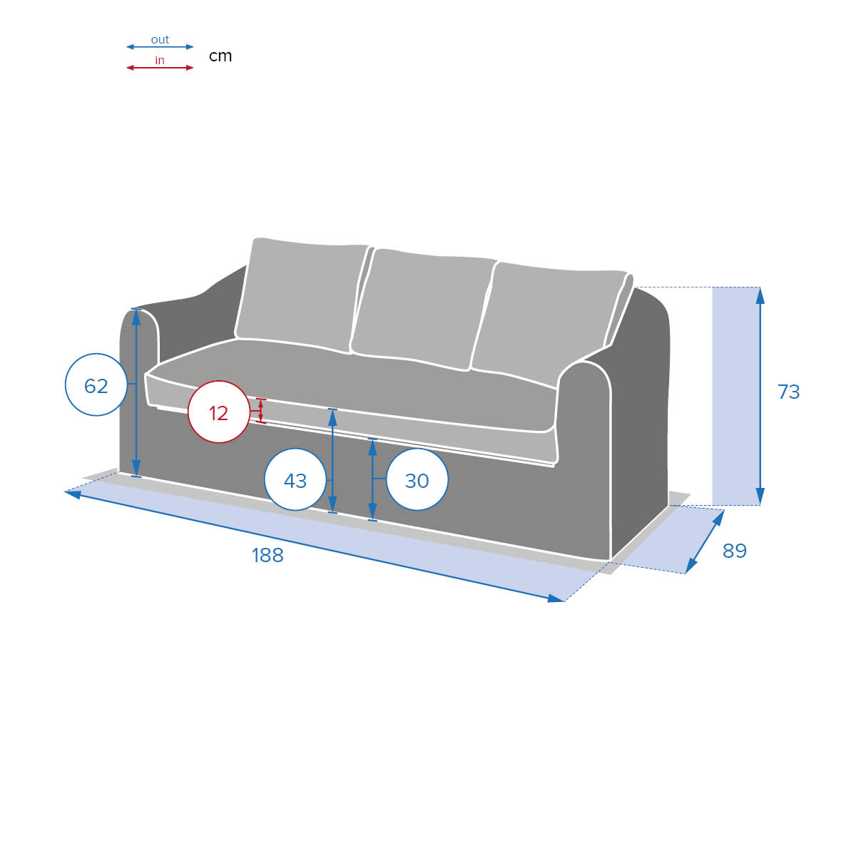 Sofá MOORÉA savana de ratán sintético 3 plazas