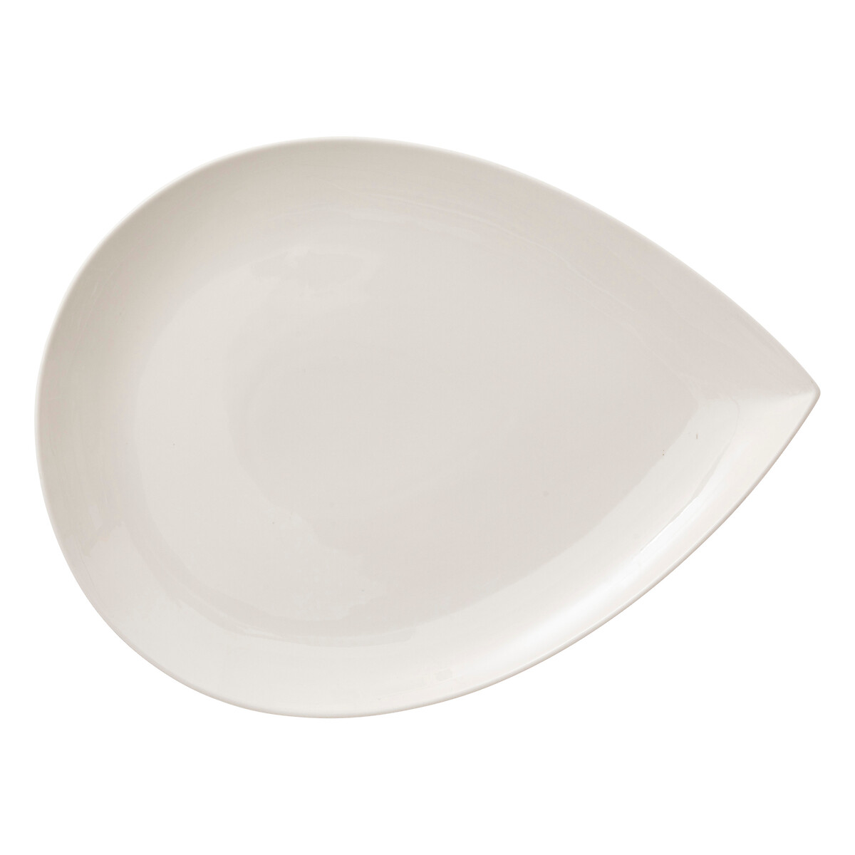 Travessa Branca Gota Em Porcelana 30x40cm
